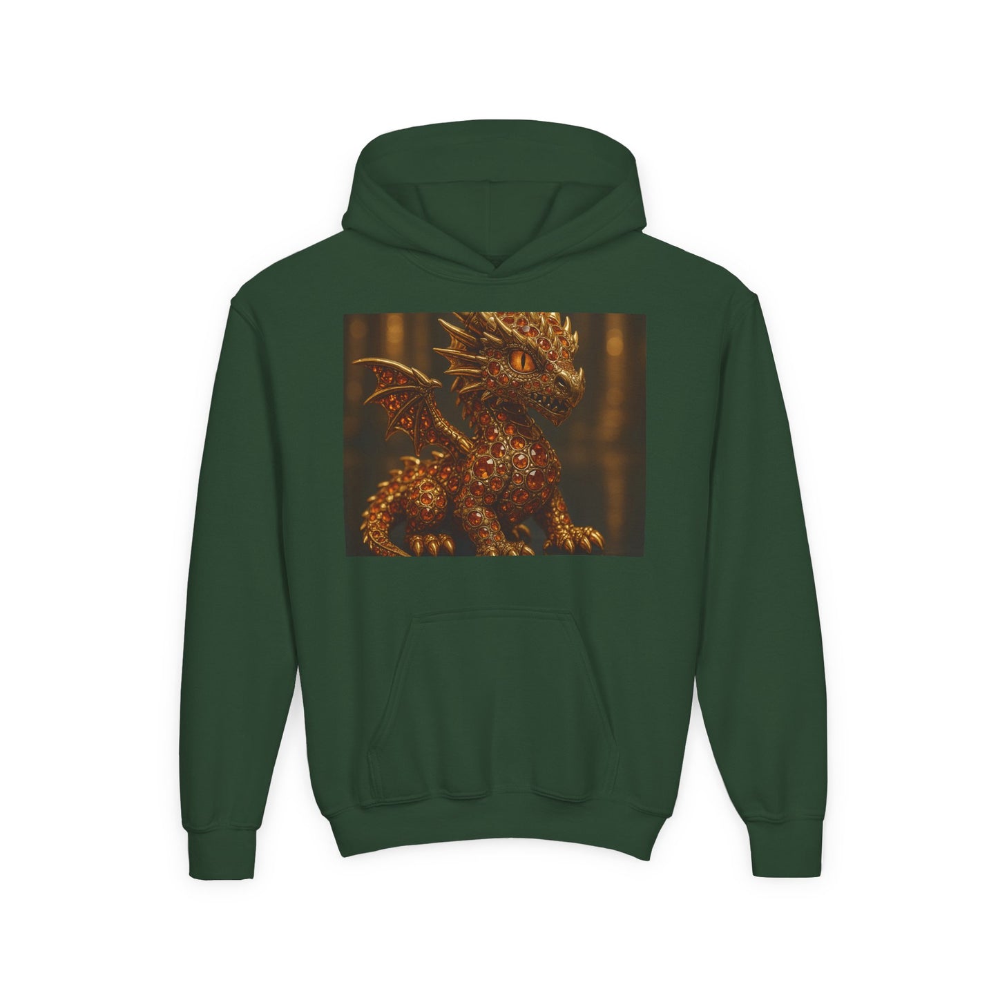 Dragon Fantasy Youth Heavy Blend Hooded Sweatshirt, Adventure Hoodie, Gift for Kids, Fantasy Apparel, Cozy Sweatshirt for Young Dreamers