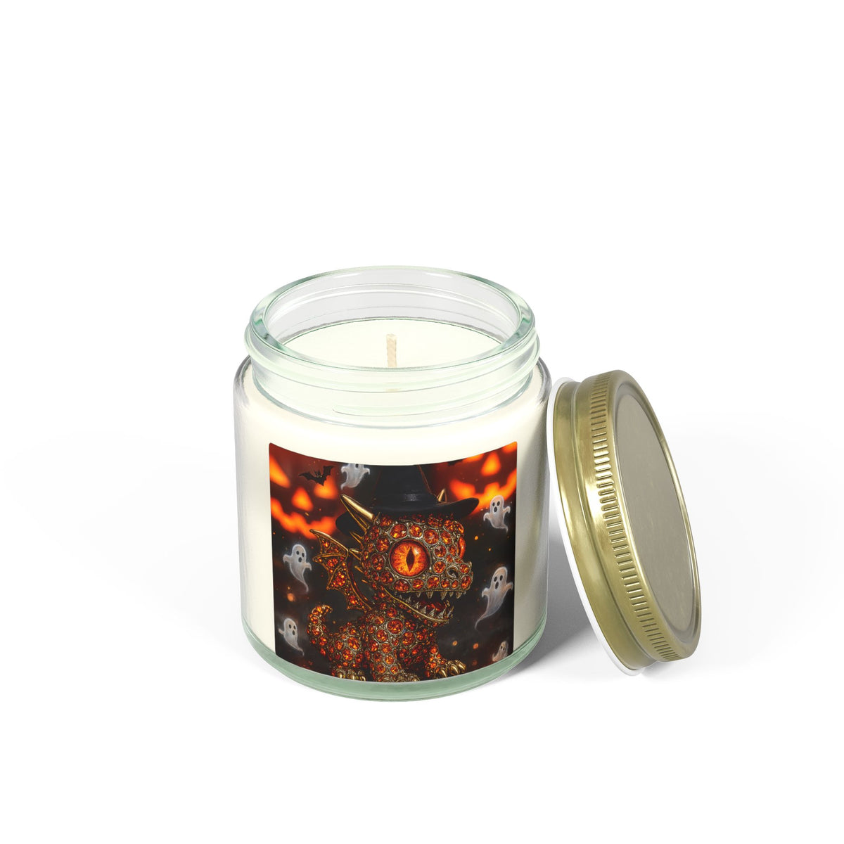 A Halloween Dragon LAVENDER AND MORE Scented Candles - Coconut Apricot Wax, Decorative Gifts, Home Fragrance, Fall Decor, Spooky Candle