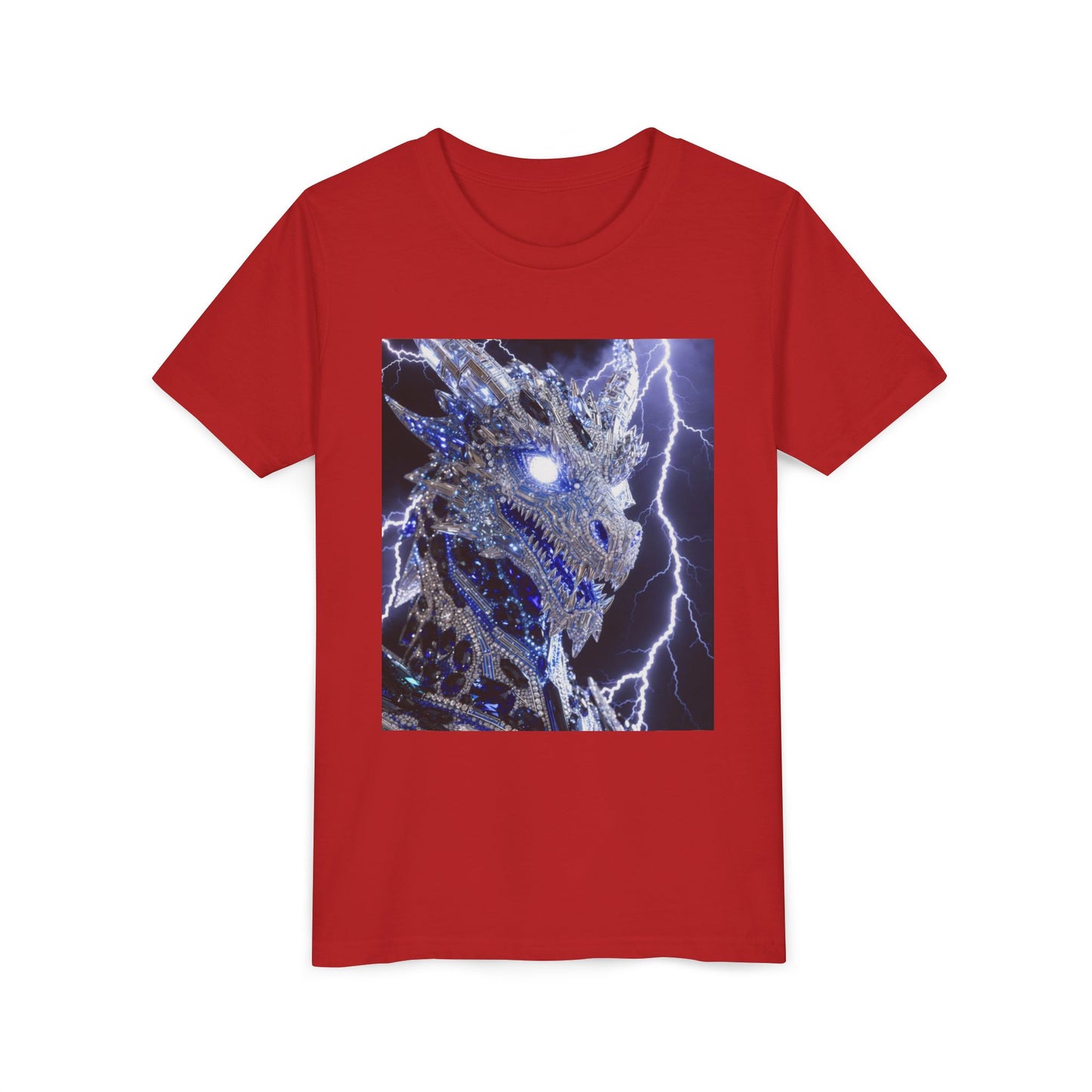 Lightning Dragon Youth Tee — Electric Dragon Graphic Shirt for Kids