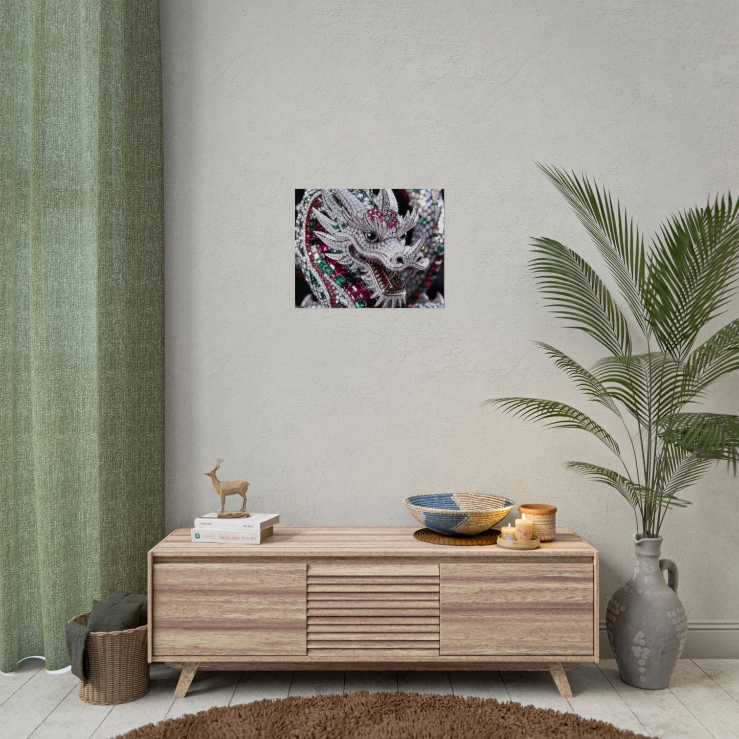 Dragon Jewel Poster — Luxury Gemstone Dragon Wall Art (Rolled Poster)