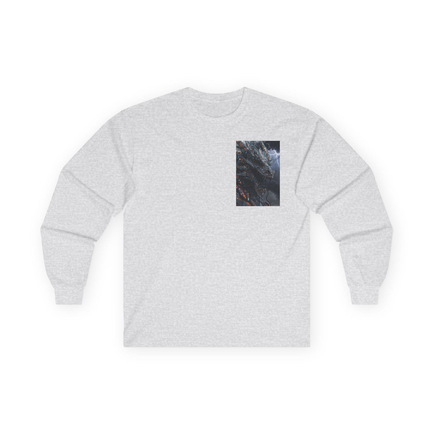 Long Sleeve Tee — Moody Ocean Cliff Photo Pocket Print