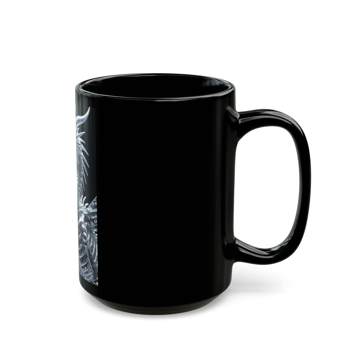 Dragon Skeleton Black Mug - 11oz & 15oz | Perfect for Fantasy Lovers
