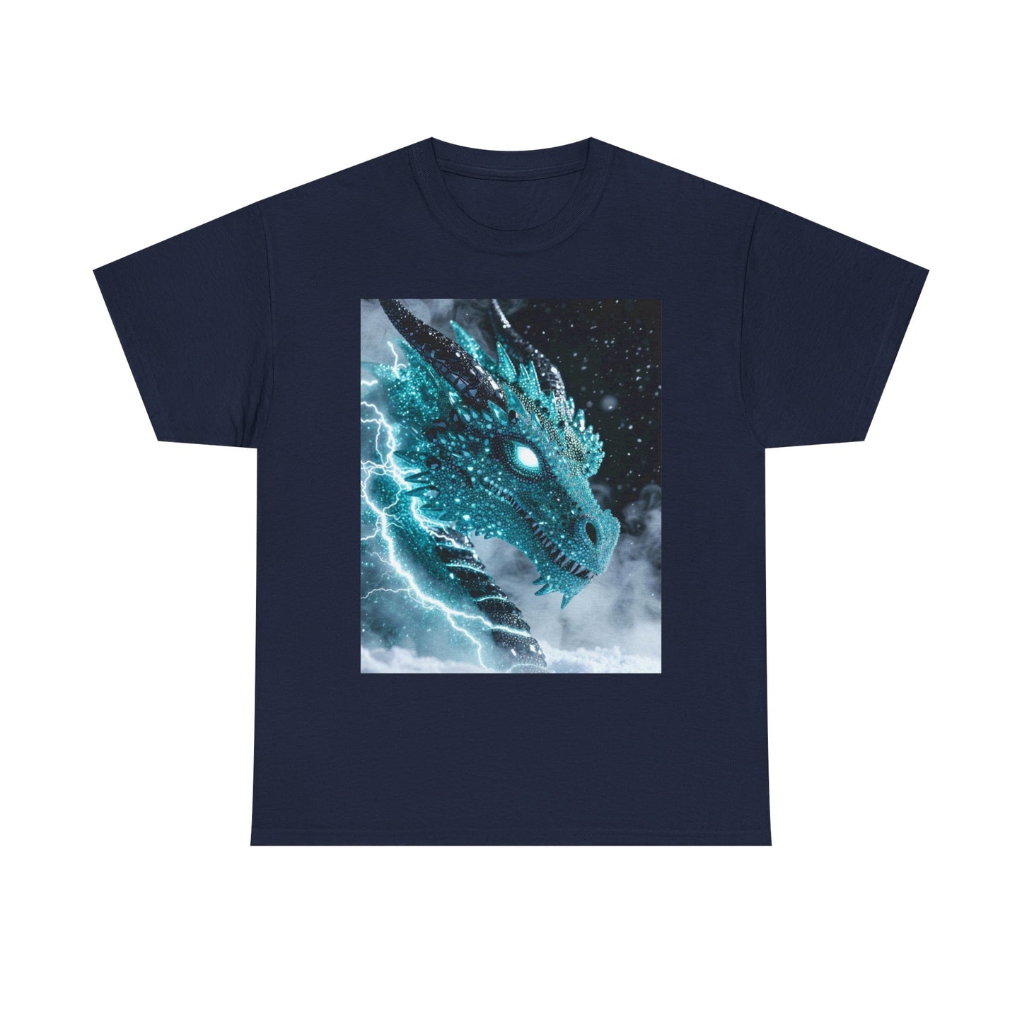 Dragon Storm T-Shirt — Electric Blue Dragon Graphic Tee