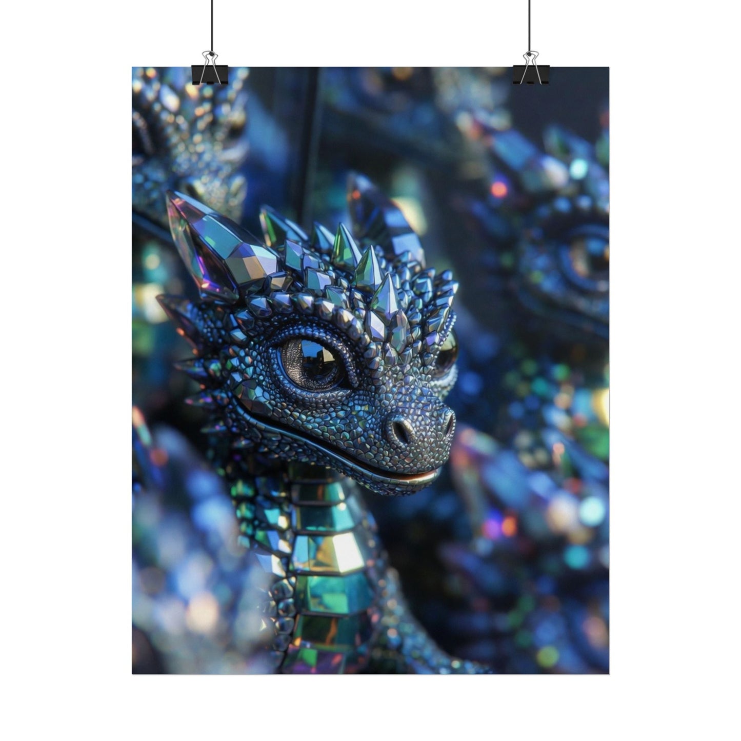 Crystal Dragon Rolled Poster — Fantasy Wall Art Print
