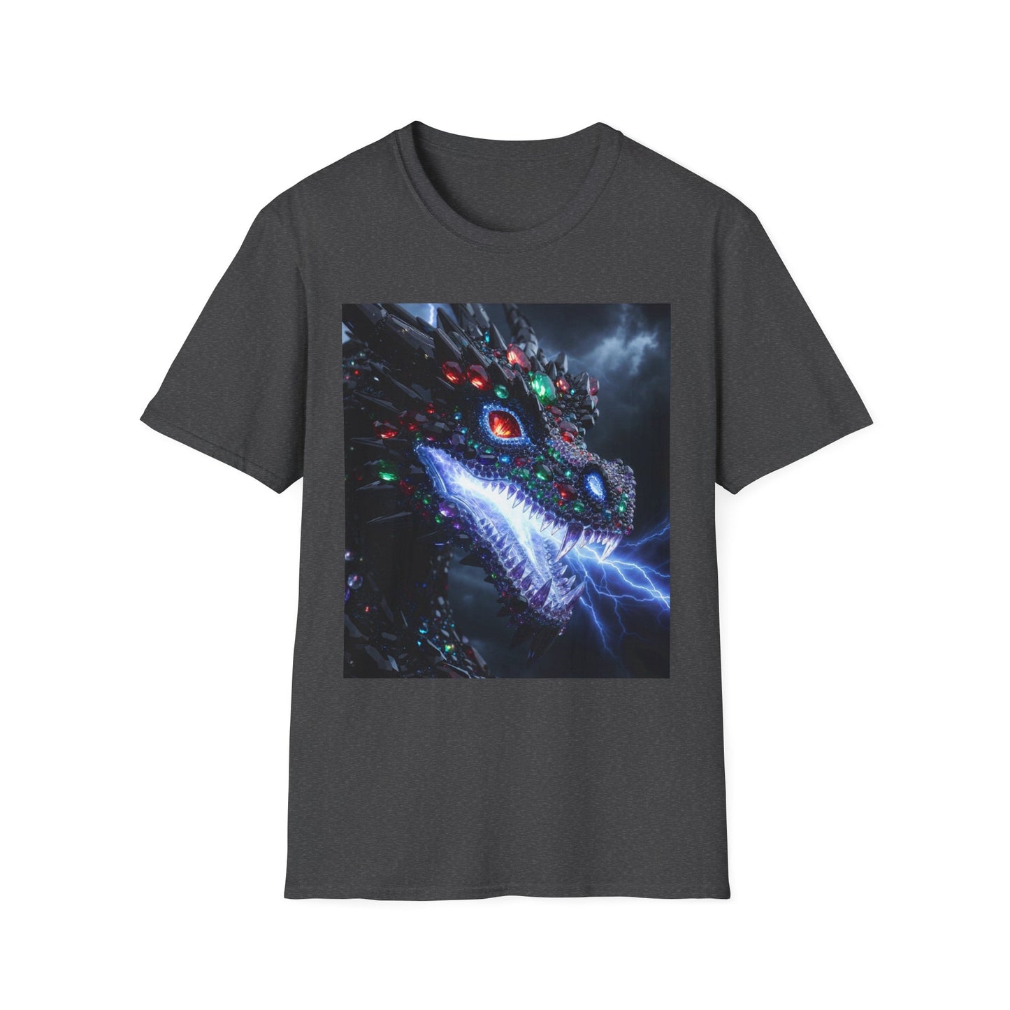 Cosmic Leviathan Shark T-Shirt — Neon Sci‑Fi Sea Monster Tee