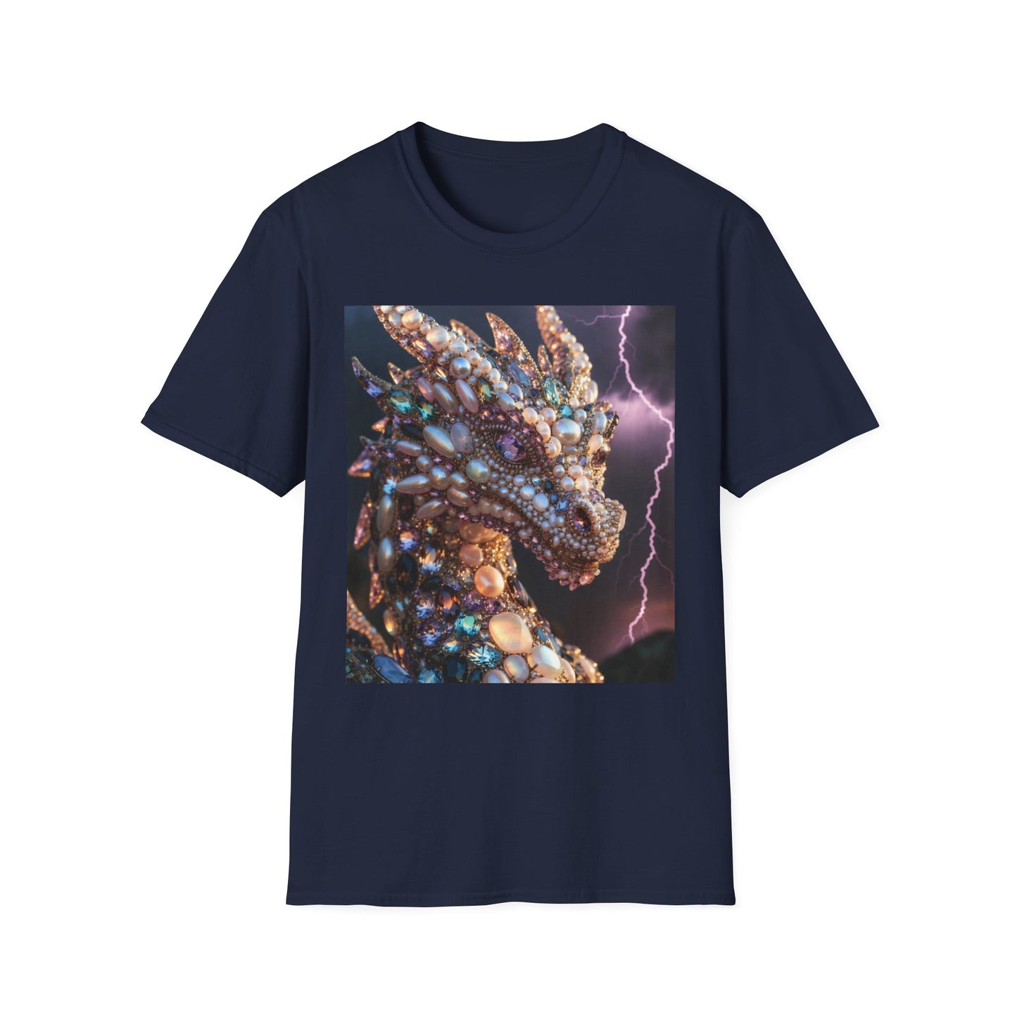 Dragon Gem Art T-Shirt — Fantasy Lightning Dragon Graphic Tee