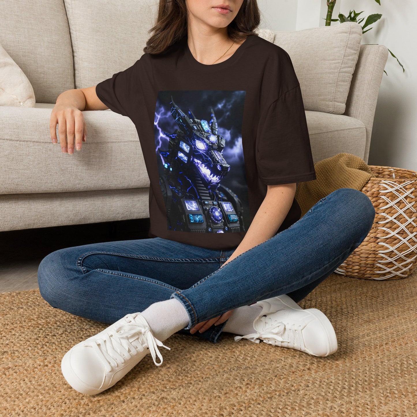A Dragon Mech Lightning T-Shirt — Cyber Dragon Graphic Tee