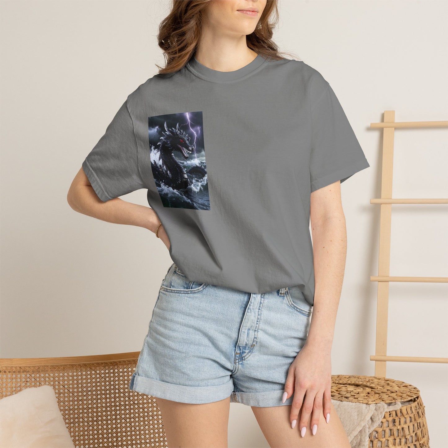 Dragon Storm Graphic T-Shirt — Dark Fantasy Chest Print