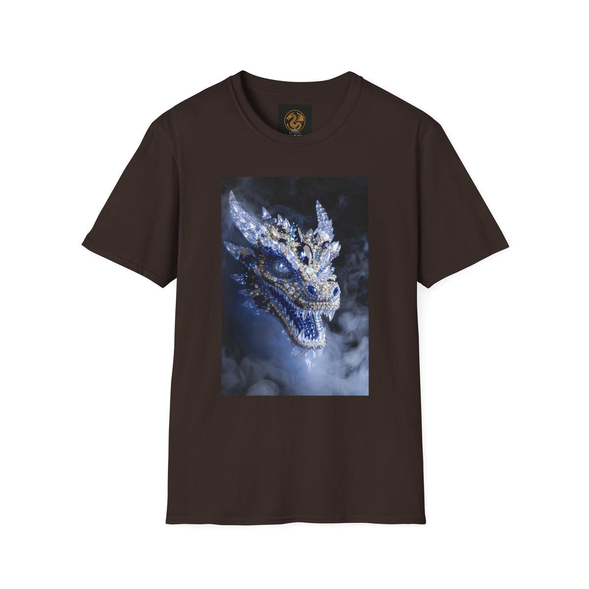 A Crystal Dragon Portrait T-Shirt — Mystical Blue Dragon Art Tee