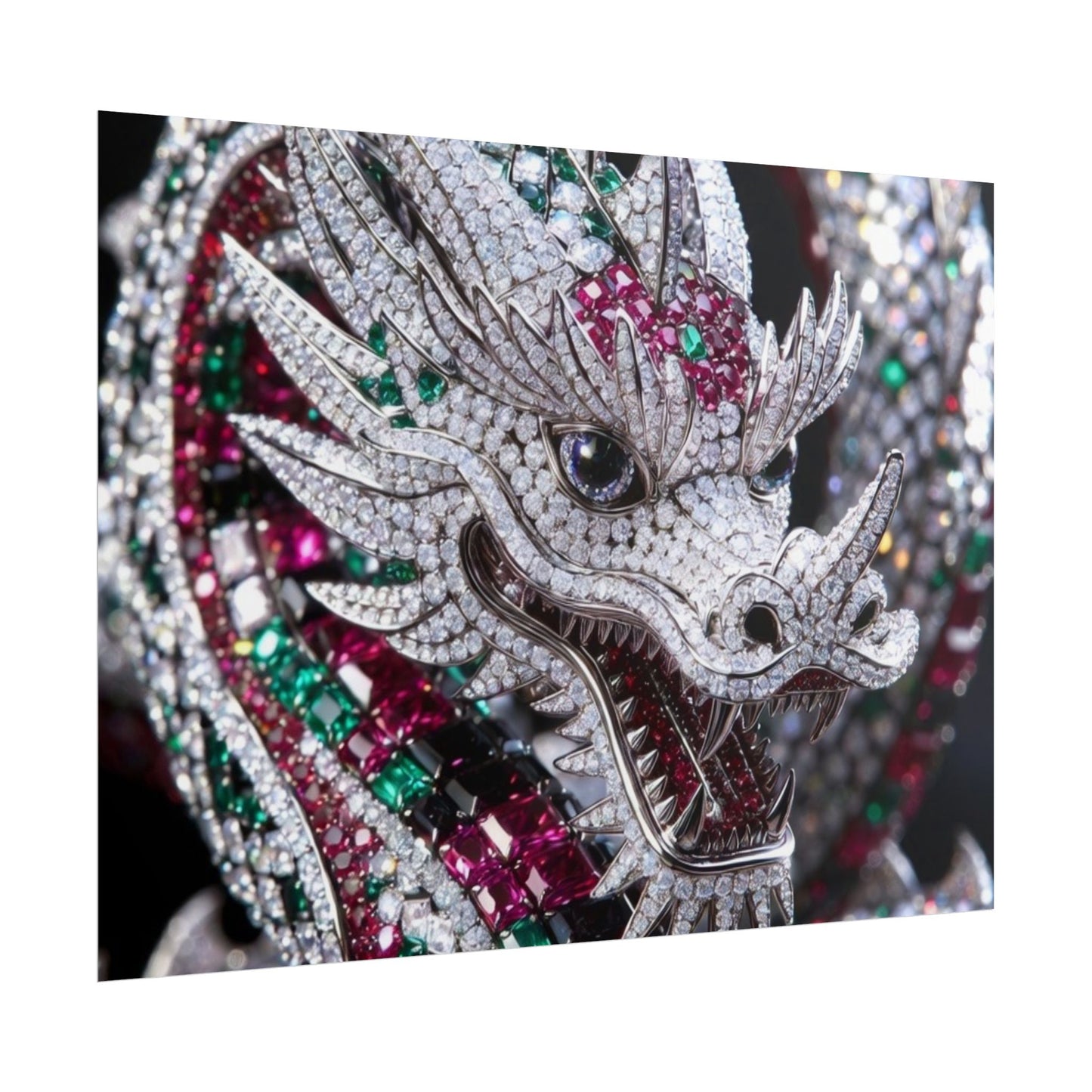 Dragon Jewel Poster — Luxury Gemstone Dragon Wall Art (Rolled Poster)