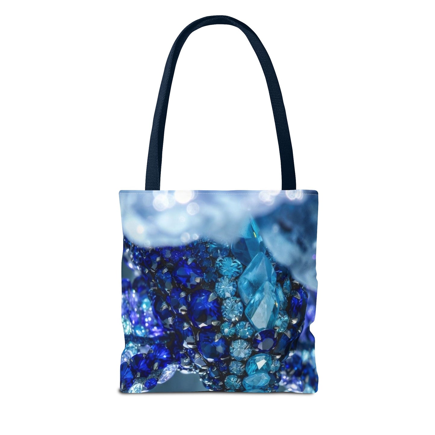 Blue Crystal Dragon Tote Bag — Fantasy Art All-Over Print