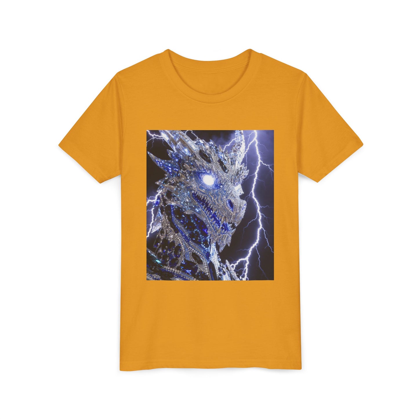 Lightning Dragon Youth Tee — Electric Dragon Graphic Shirt for Kids