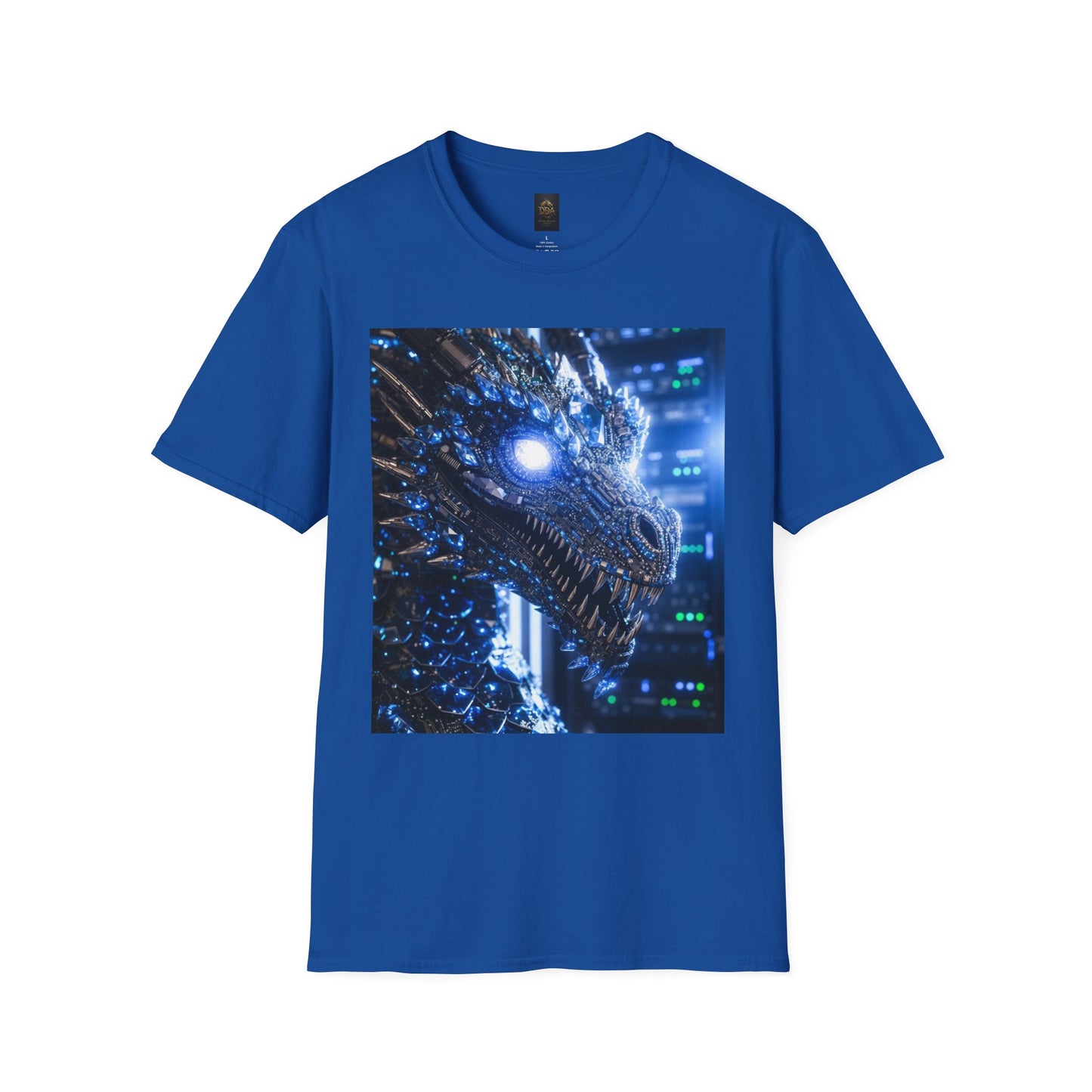 A Cyber Dragon Graphic T-Shirt — Futuristic Neon Dragon Design