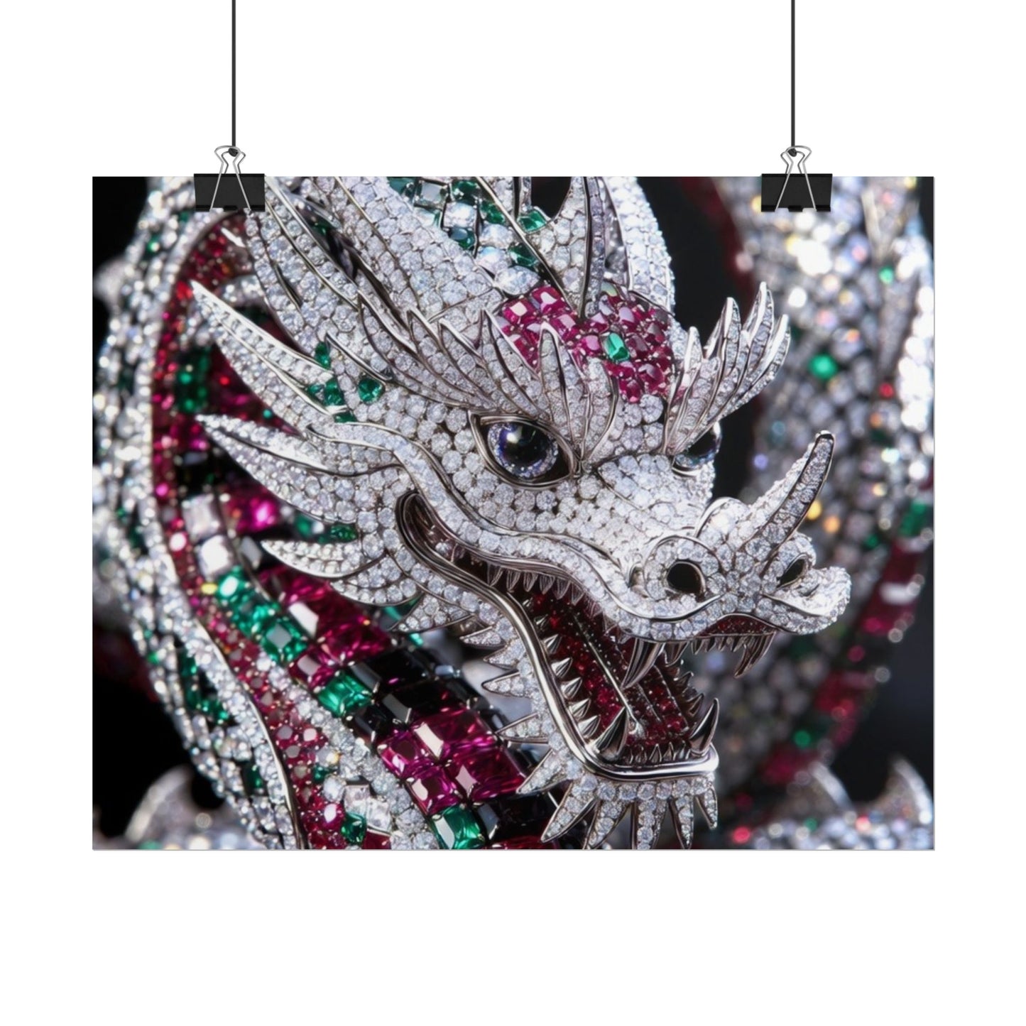 Dragon Jewel Poster — Luxury Gemstone Dragon Wall Art (Rolled Poster)
