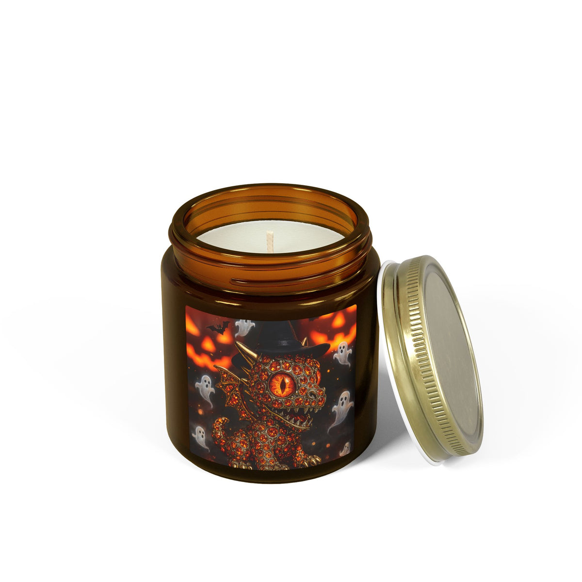 A Halloween Dragon LAVENDER AND MORE Scented Candles - Coconut Apricot Wax, Decorative Gifts, Home Fragrance, Fall Decor, Spooky Candle
