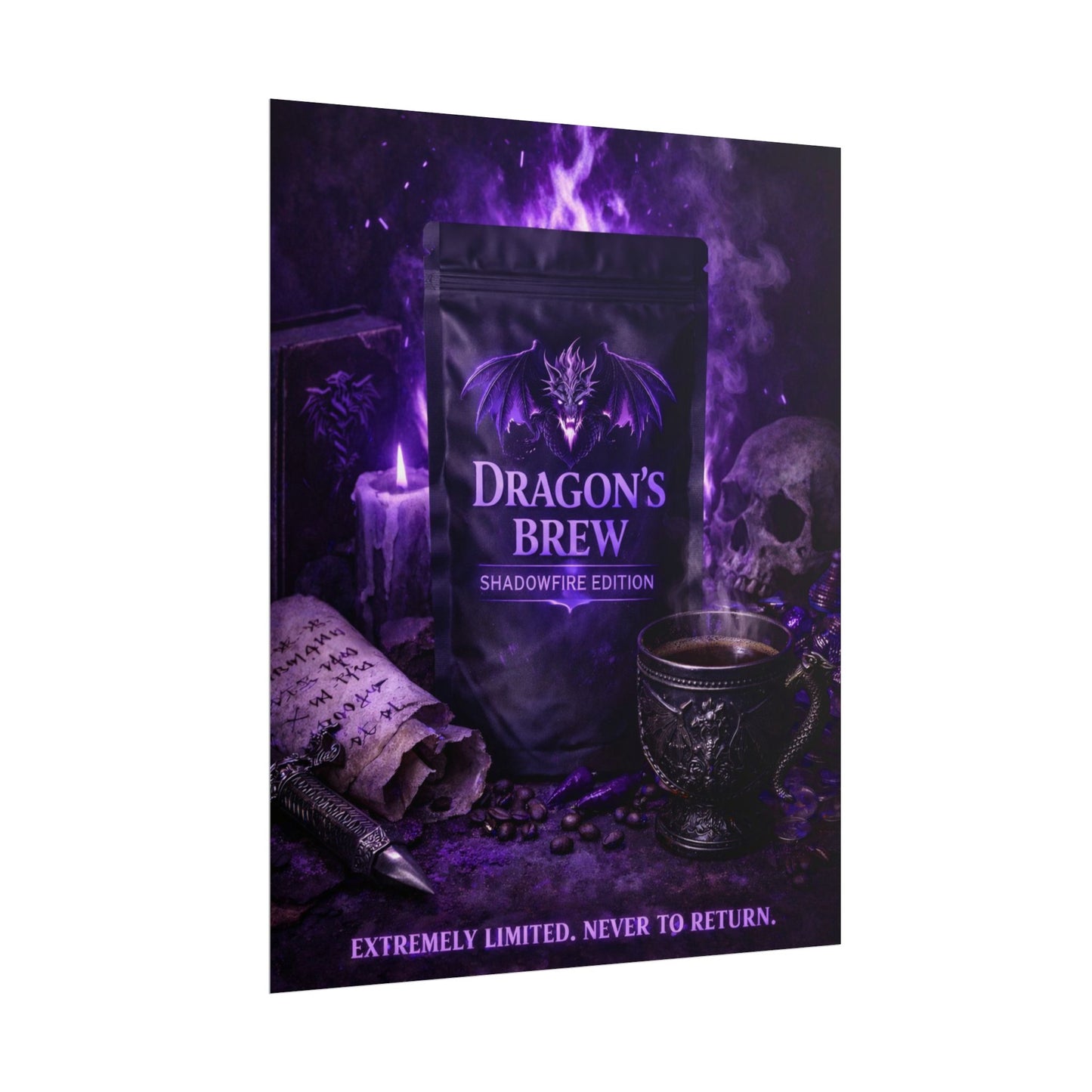 Rolled Poster — "Dragon’s Brew: Shadowfire Edition" Fantasy Poster