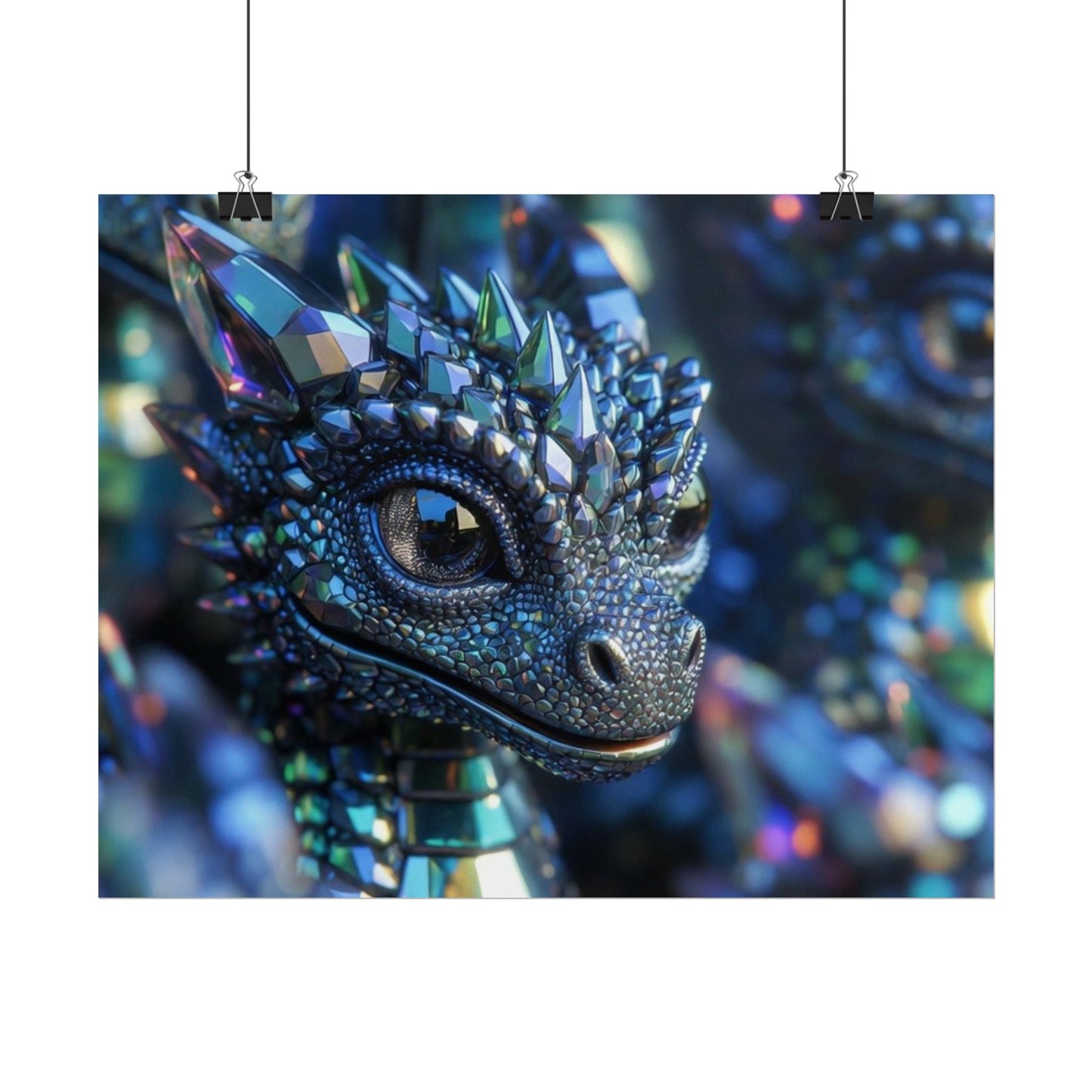 Crystal Dragon Rolled Poster — Fantasy Wall Art Print