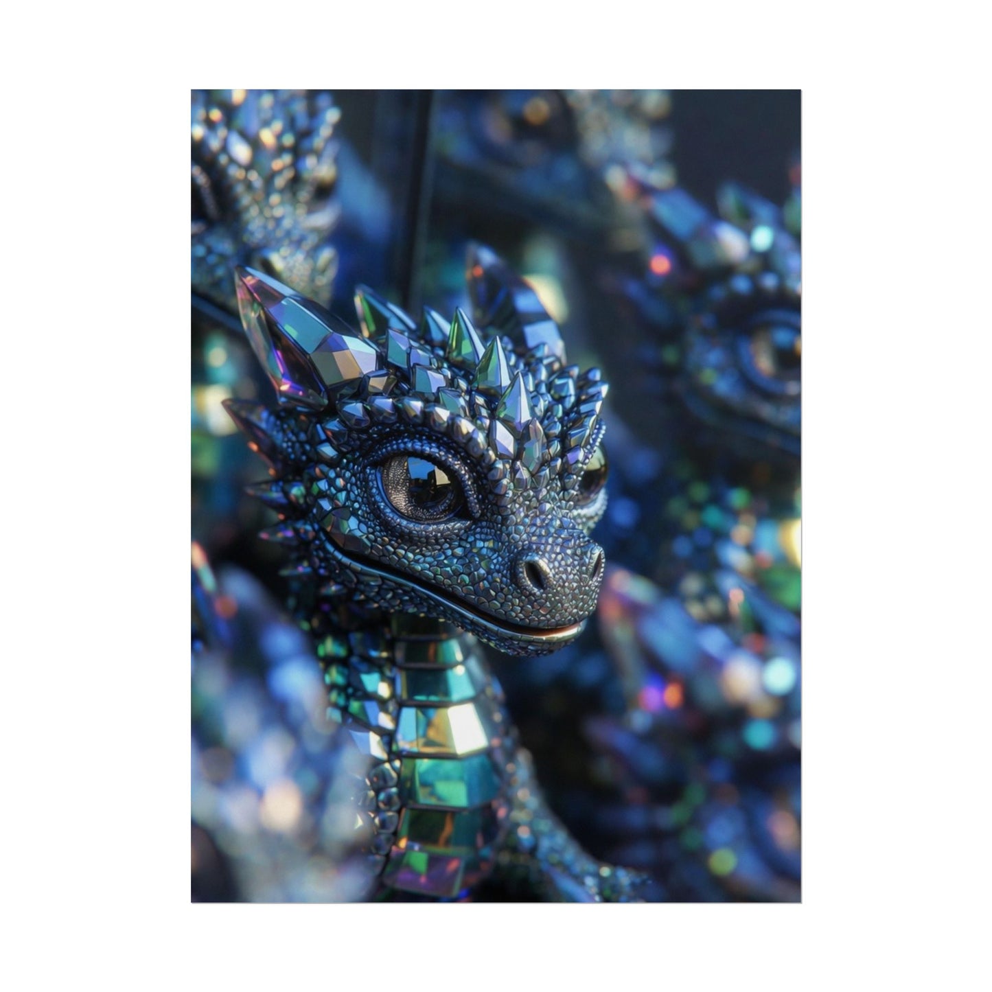 Crystal Dragon Rolled Poster — Fantasy Wall Art Print