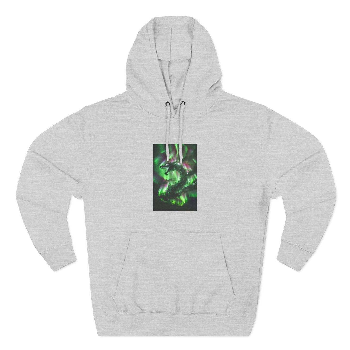 Green Nebula Abstract Hoodie — Aurora Swirl Fleece Pullover
