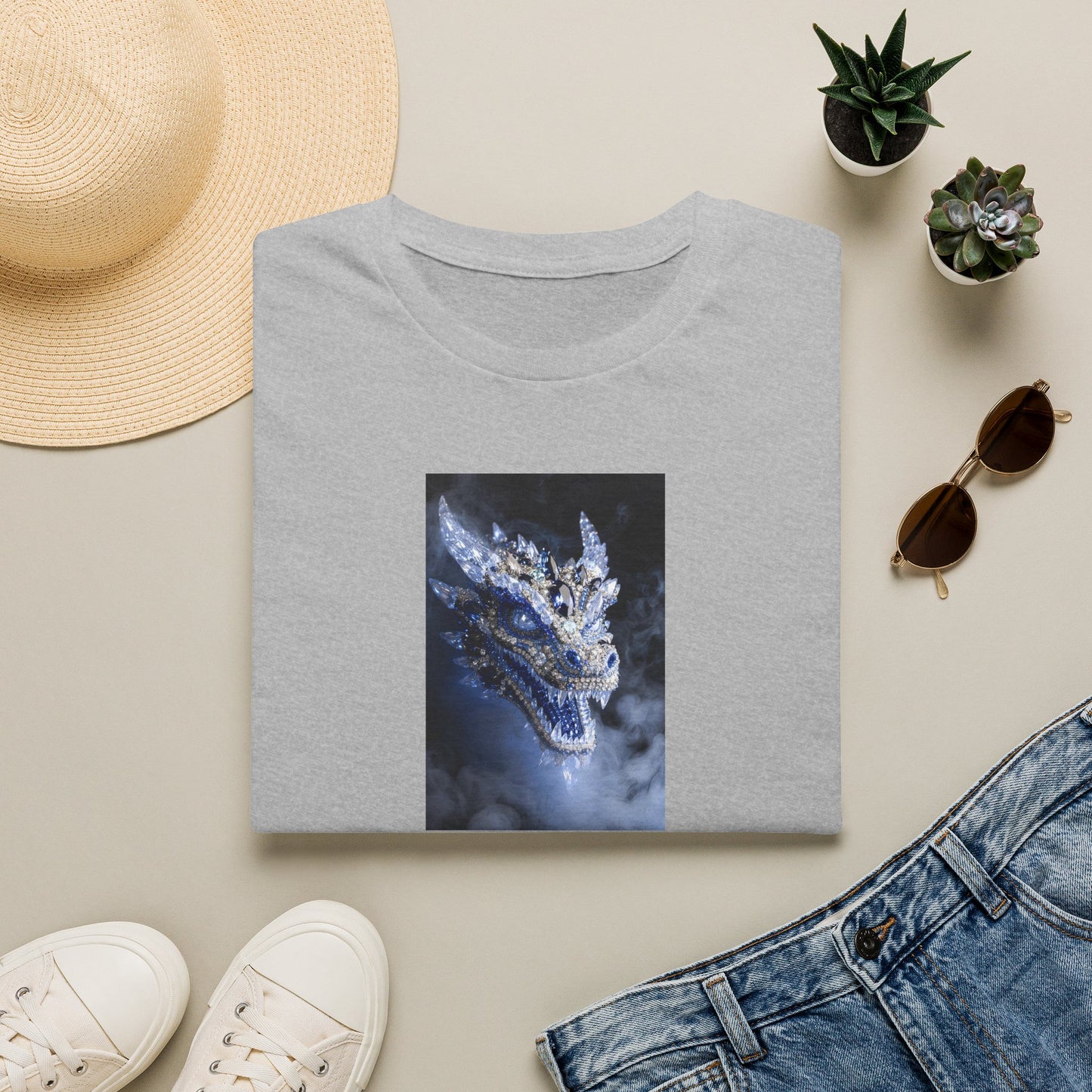 Dragon Portrait T-Shirt — Mystical Blue Dragon Art Tee