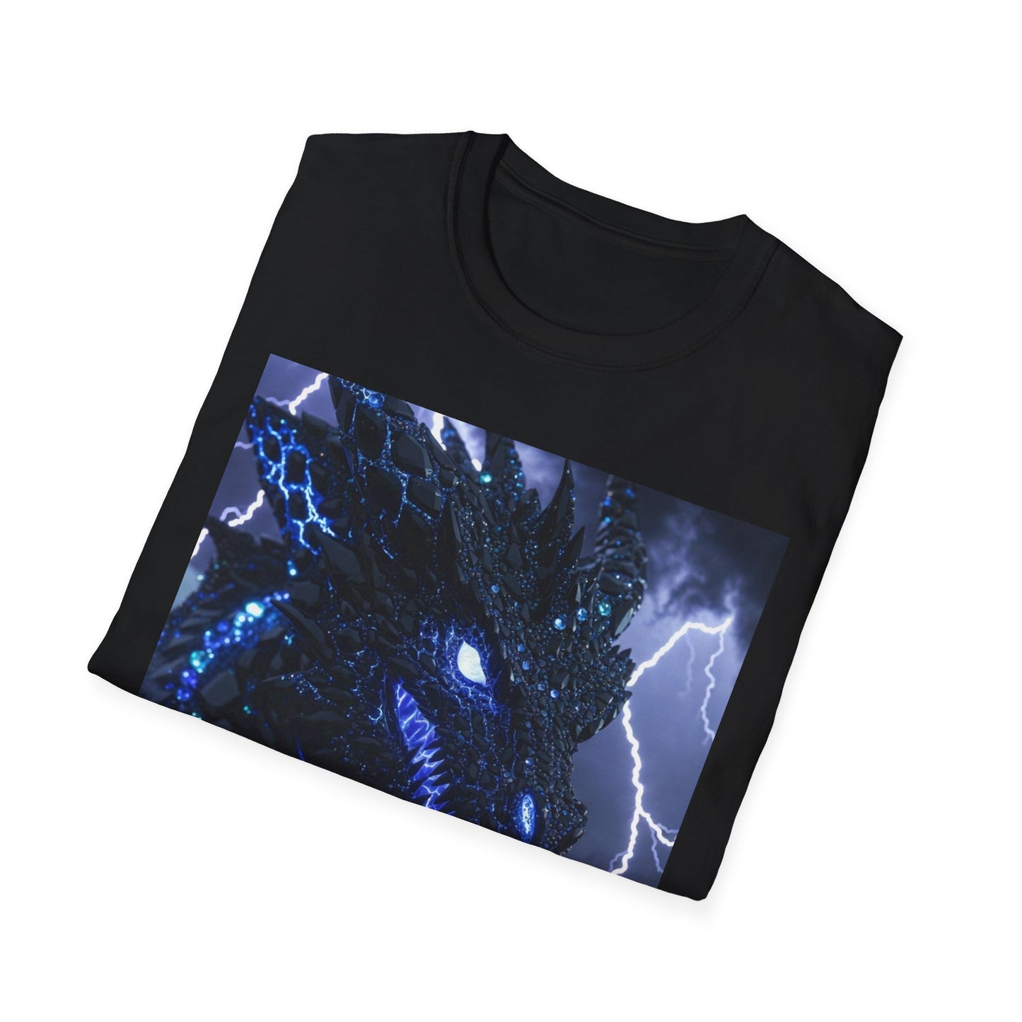 Lightning Godzilla T-Shirt – Neon Blue Monster Tee