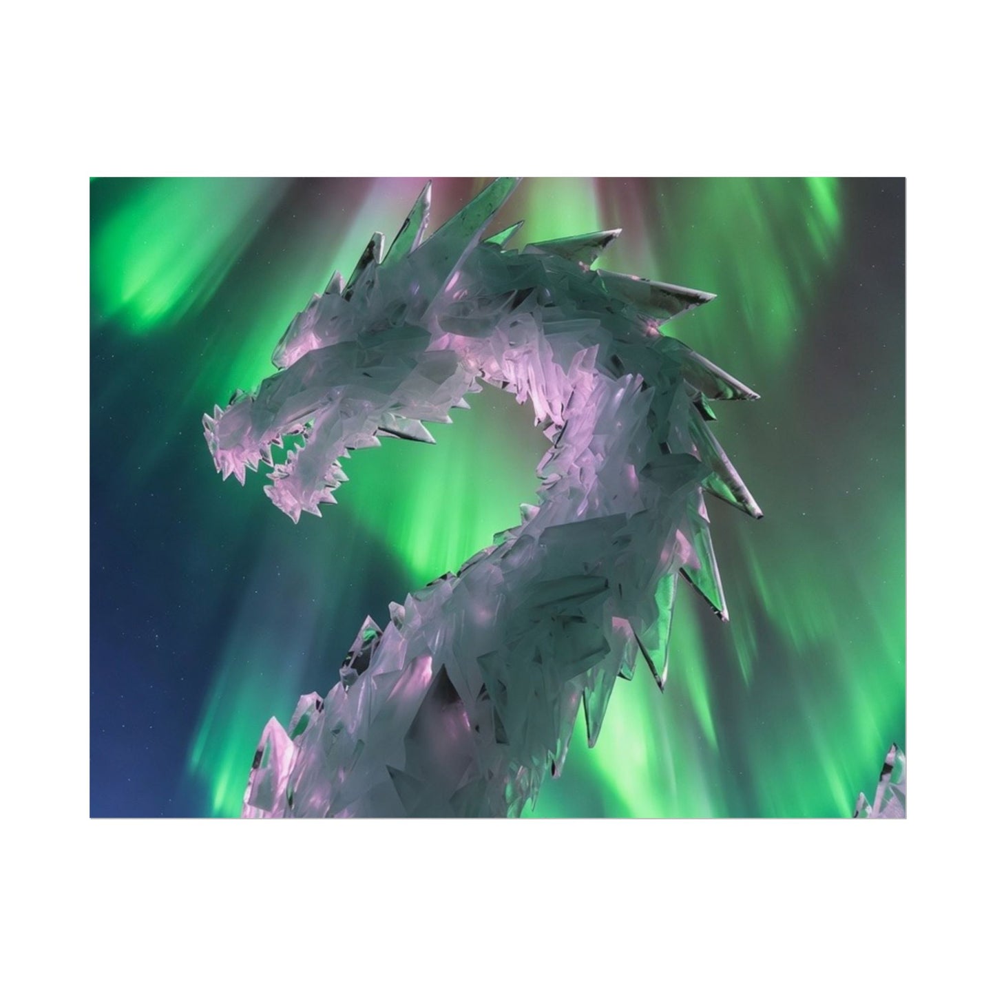 Aurora Ice Dragon Poster — Fantasy Wall Art Rolled Poster
