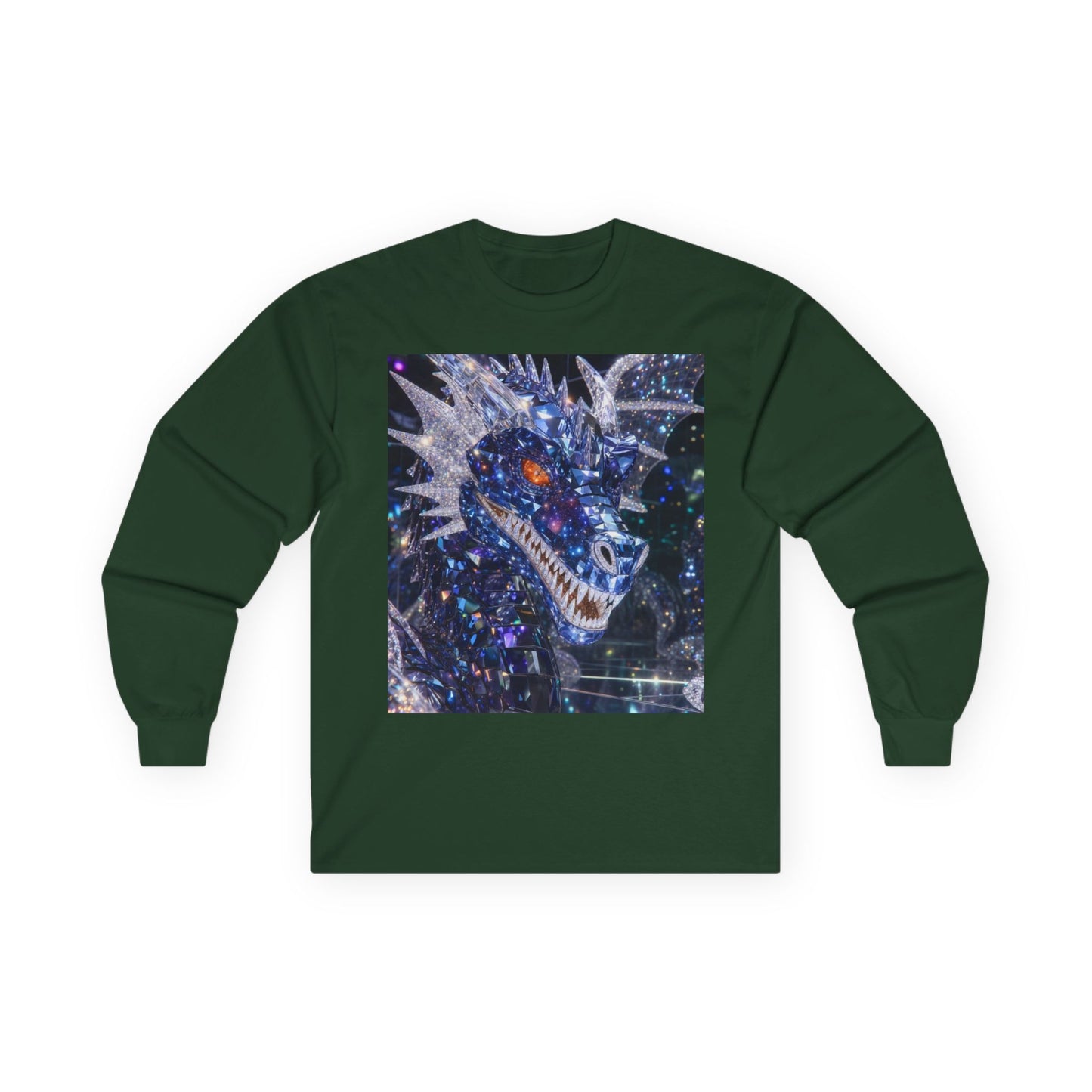 Cosmic Dragon Long Sleeve Tee — Neon Galaxy Dragon Graphic