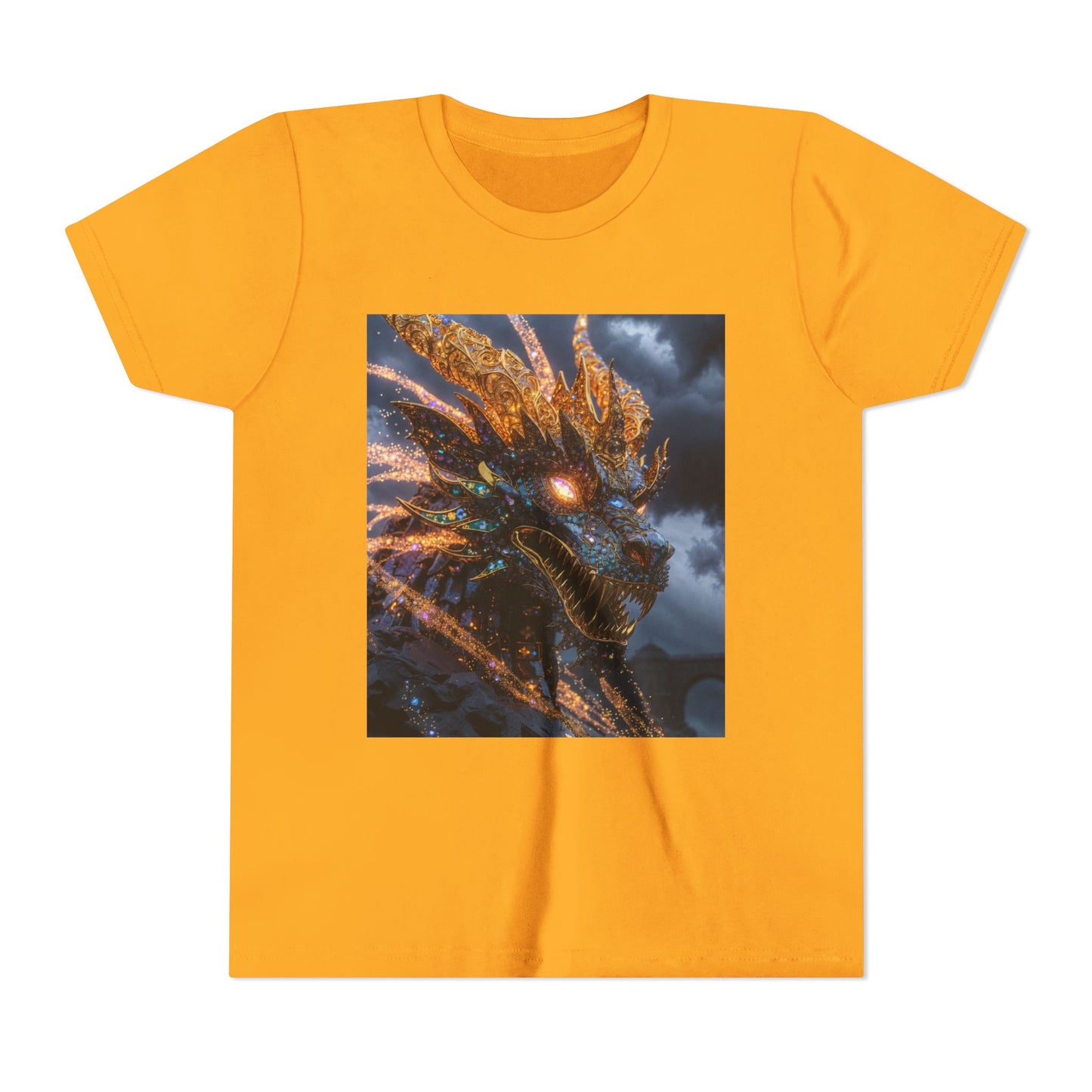 Youth Dragon Tee — Fiery Dragon Head Graphic Kids T‑Shirt