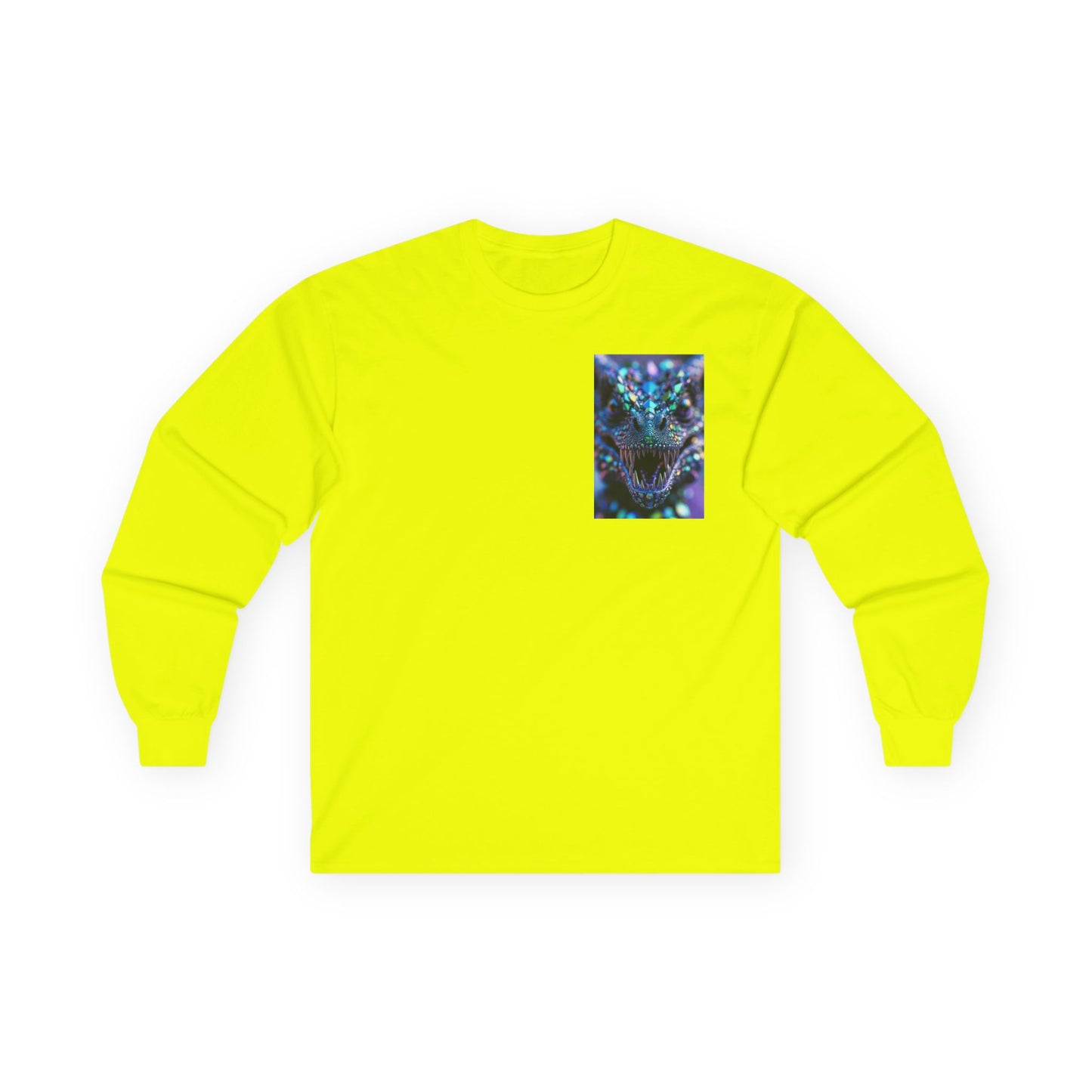 Long Sleeve Tee — Cosmic DRAGON Chest Print | Mystical Galaxy Animal Shirt