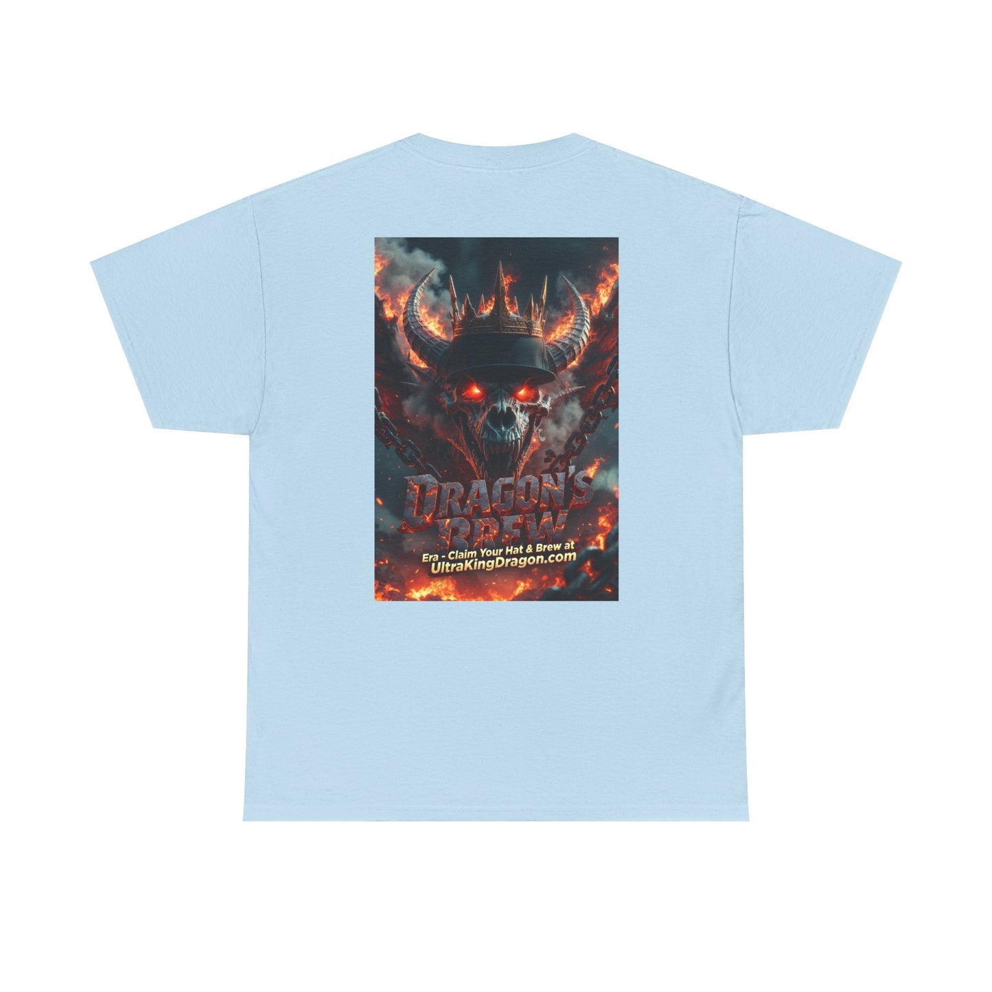 T-Shirt — "Dragon's Brew" Fiery Skull Graphic Tee