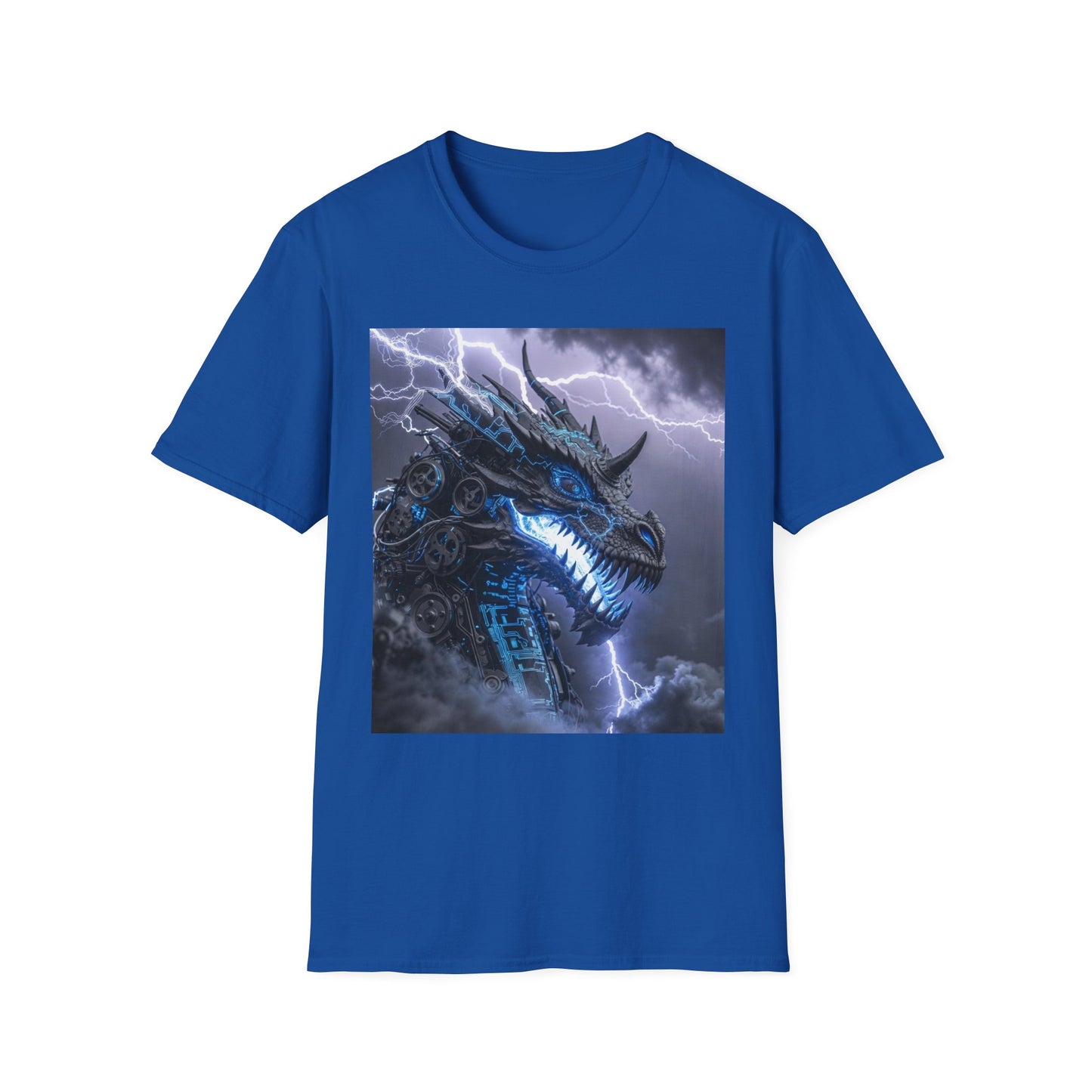Dragon Storm T-Shirt — Electric Blue Fantasy Dragon Tee