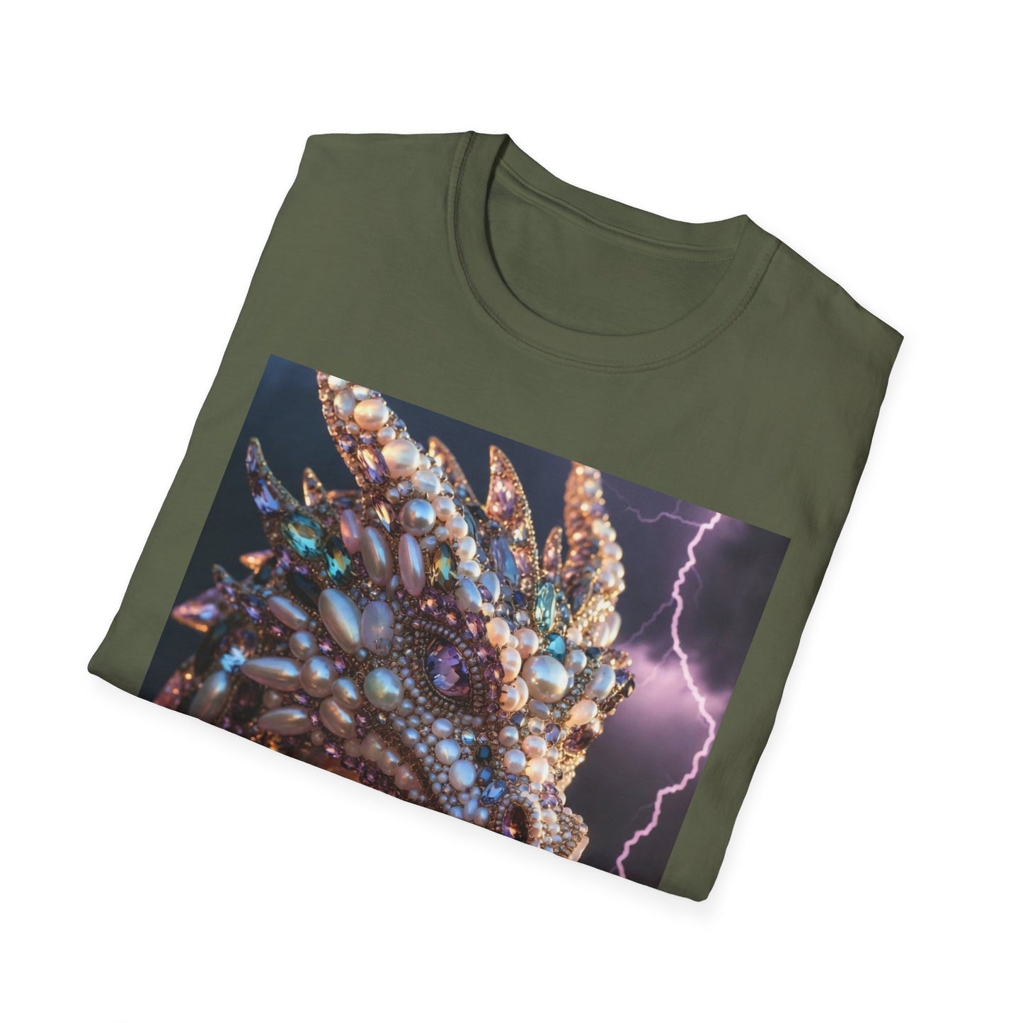 Dragon Gem Art T-Shirt — Fantasy Lightning Dragon Graphic Tee