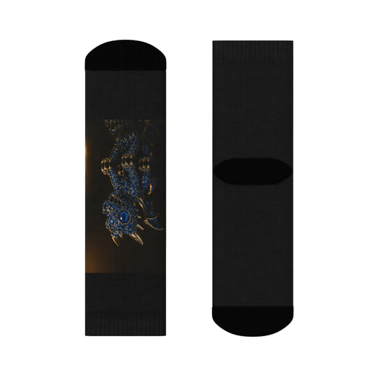 Fantasy Creature Crew Socks, Unique Gift for Gamers, Cozy Socks for Home, Nerdy Accessories, Fun Footwear for All Occasions
