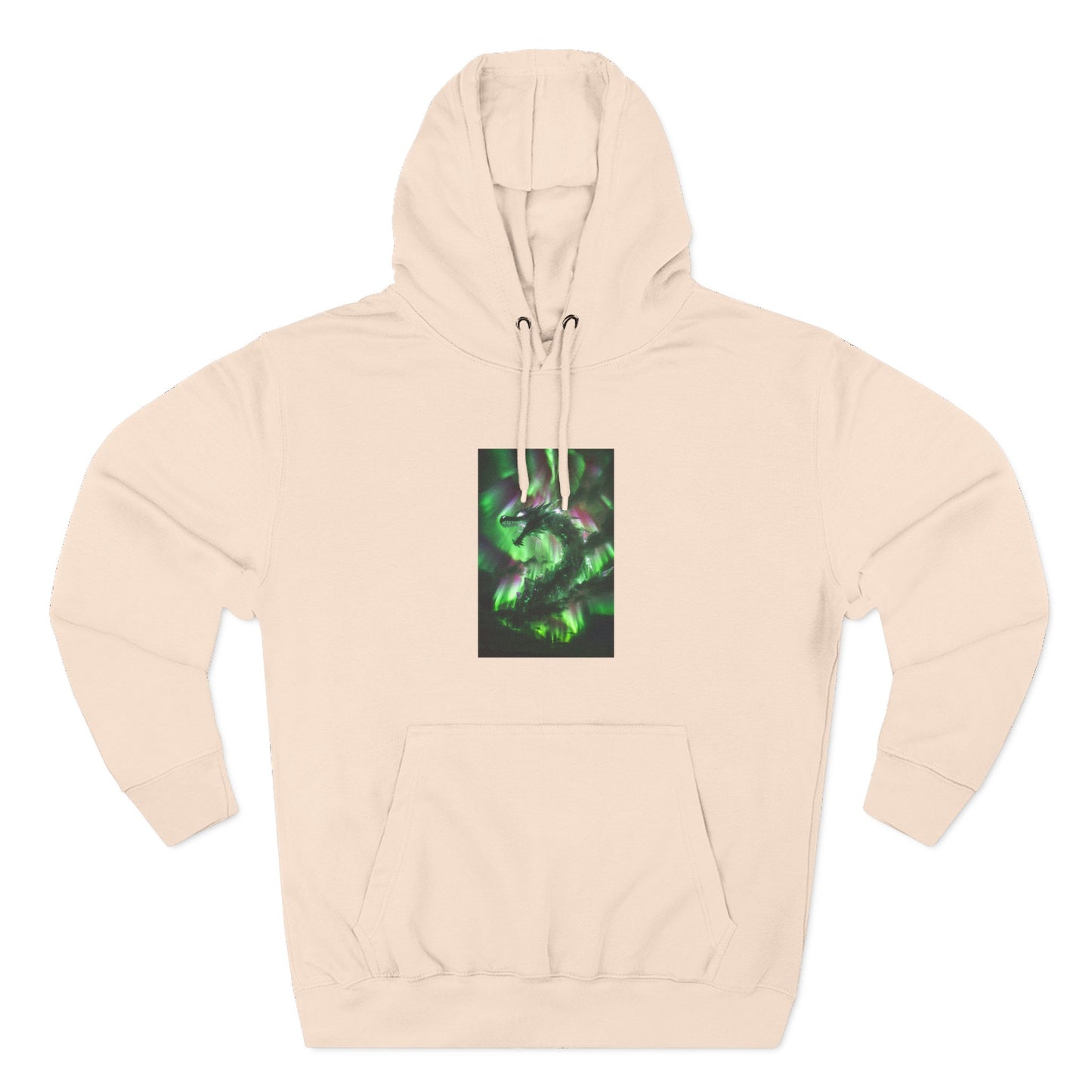 Green Nebula Abstract Hoodie — Aurora Swirl Fleece Pullover