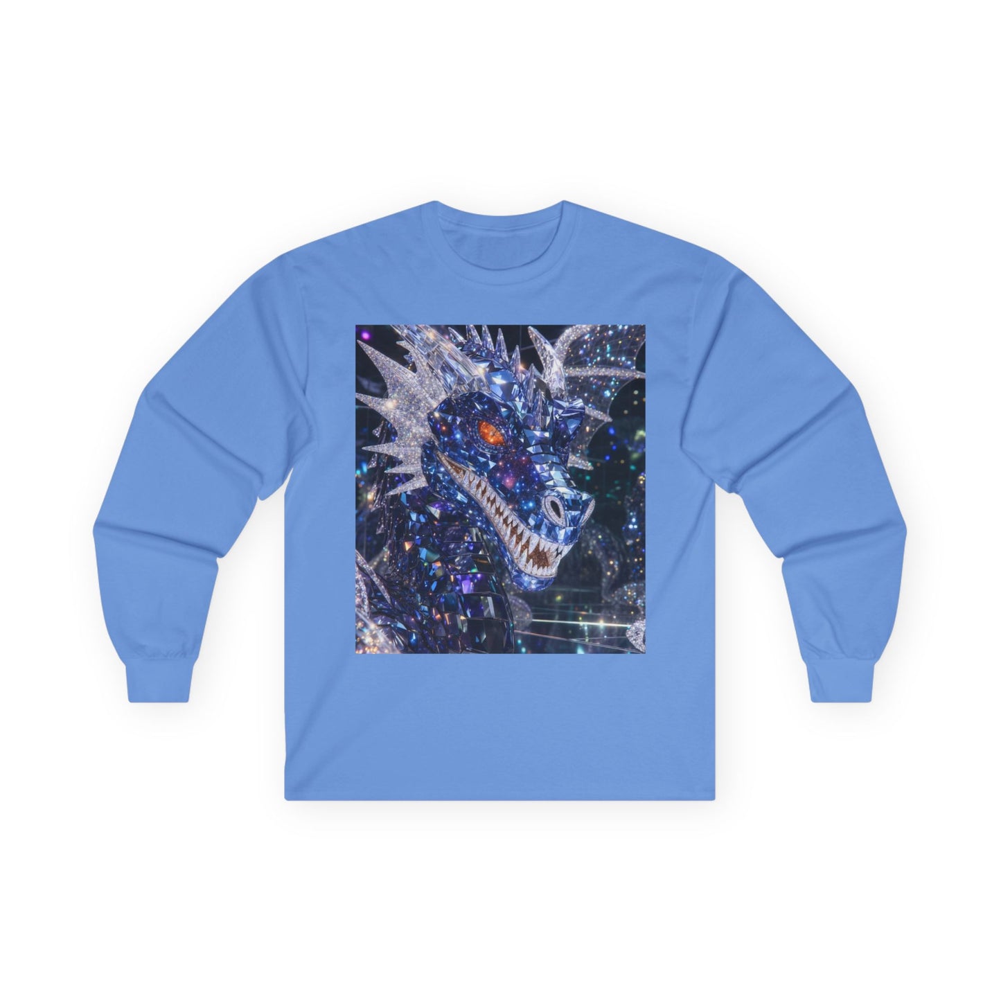 Cosmic Dragon Long Sleeve Tee — Neon Galaxy Dragon Graphic
