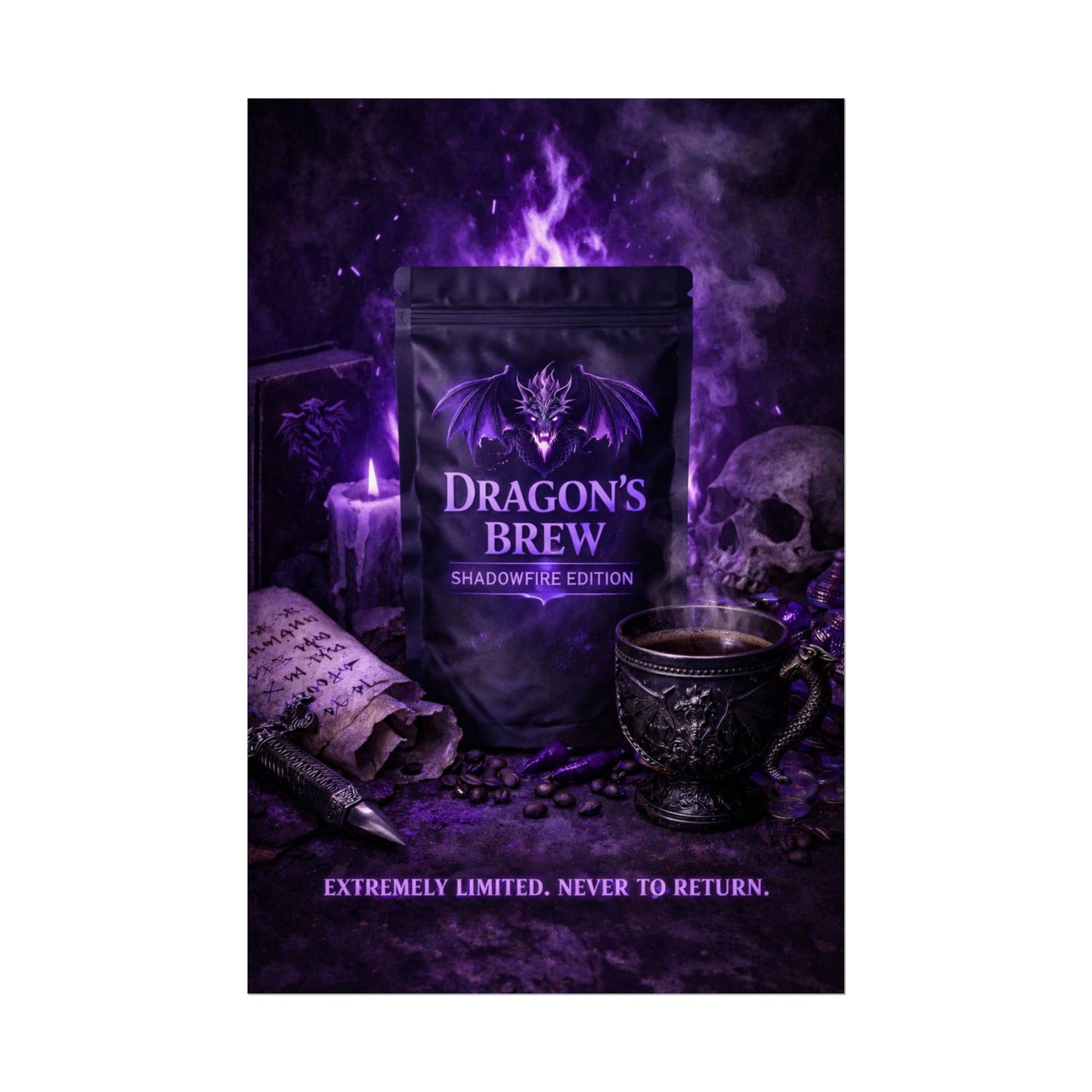 Rolled Poster — "Dragon’s Brew: Shadowfire Edition" Fantasy Poster