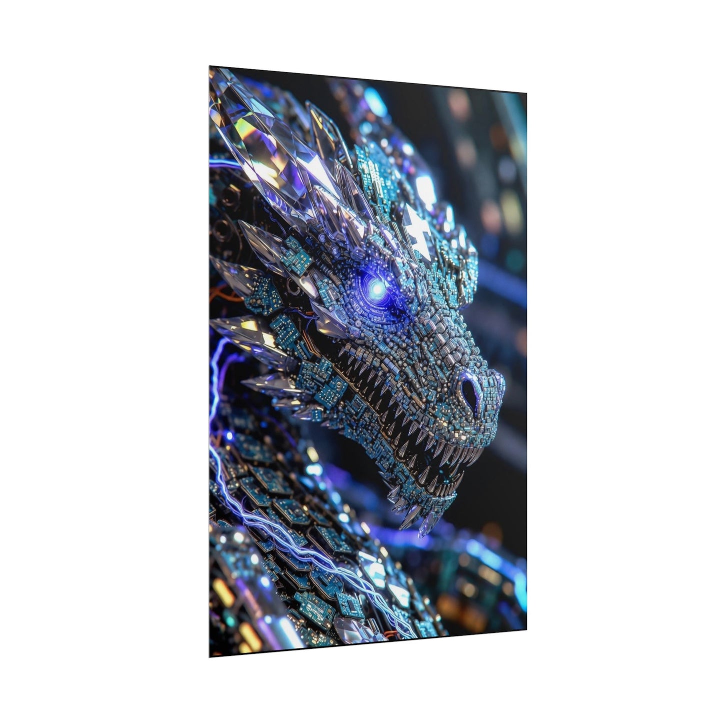 Rolled Poster — Crystal Cyber Dragon Art Print