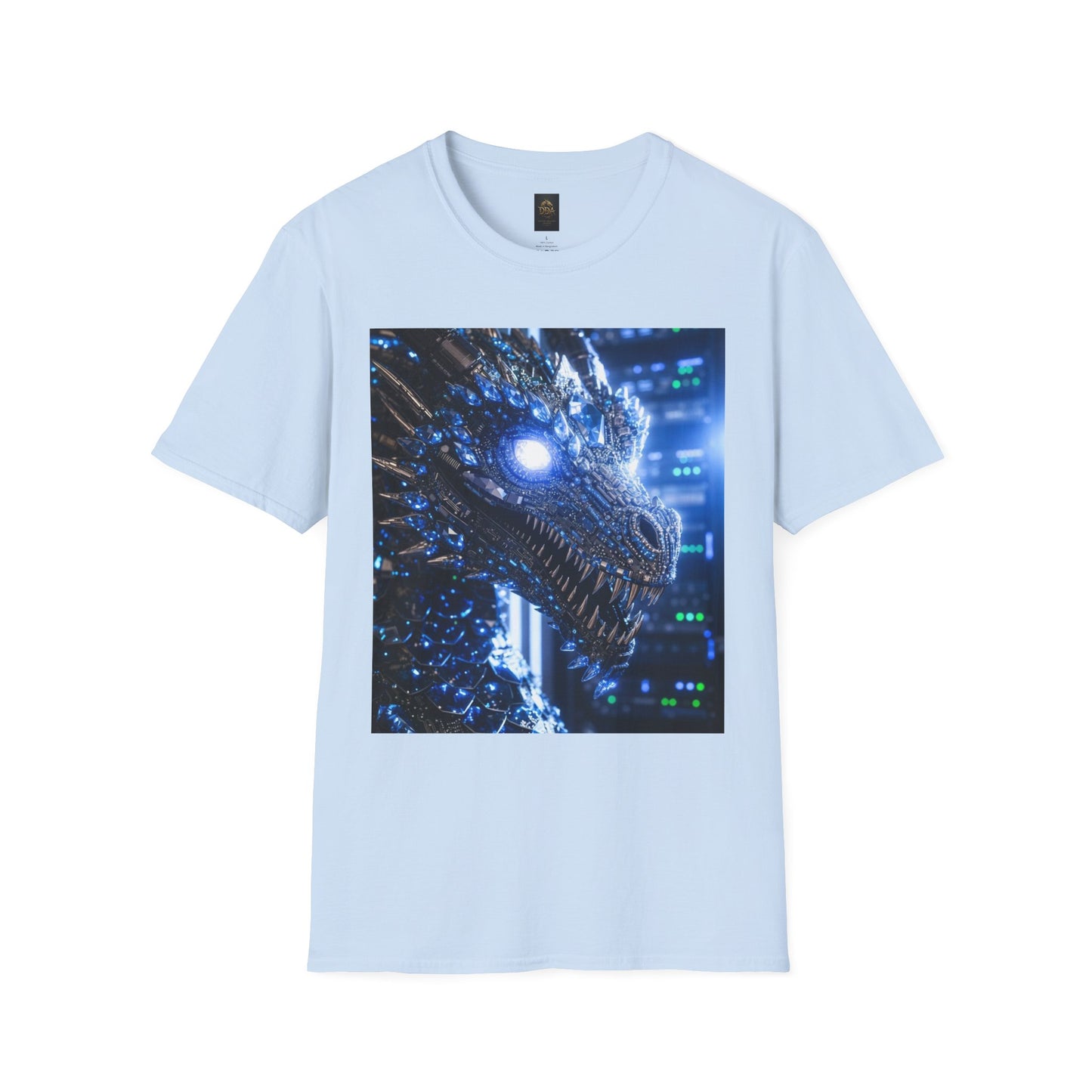 A Cyber Dragon Graphic T-Shirt — Futuristic Neon Dragon Design