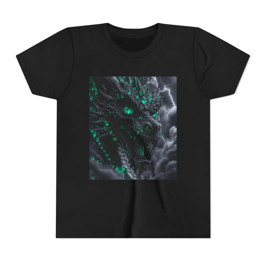 A Top selling Dragon Storm Youth Tee — Neon Green Dragon Illustration Graphic T-Shirt