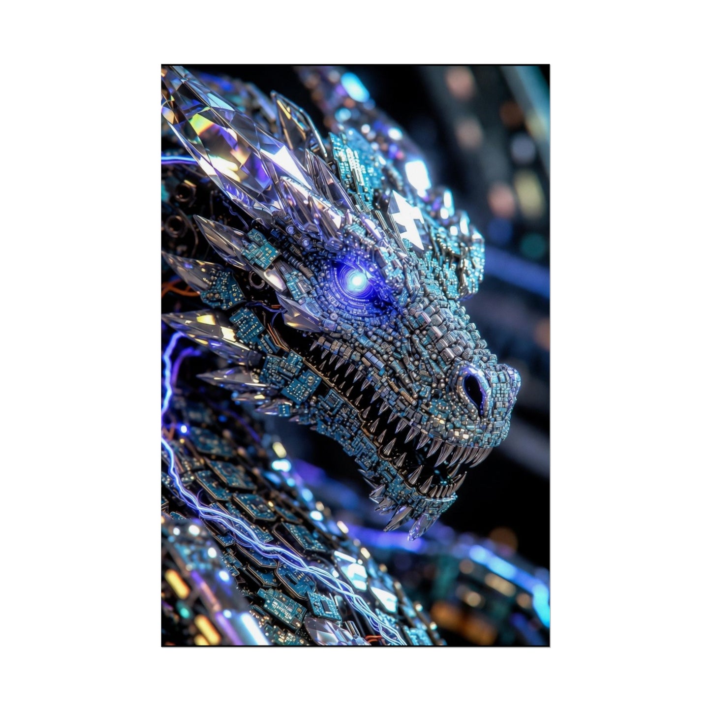 Rolled Poster — Crystal Cyber Dragon Art Print