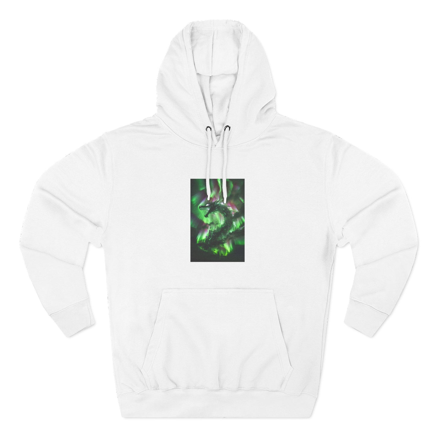 Green Nebula Abstract Hoodie — Aurora Swirl Fleece Pullover