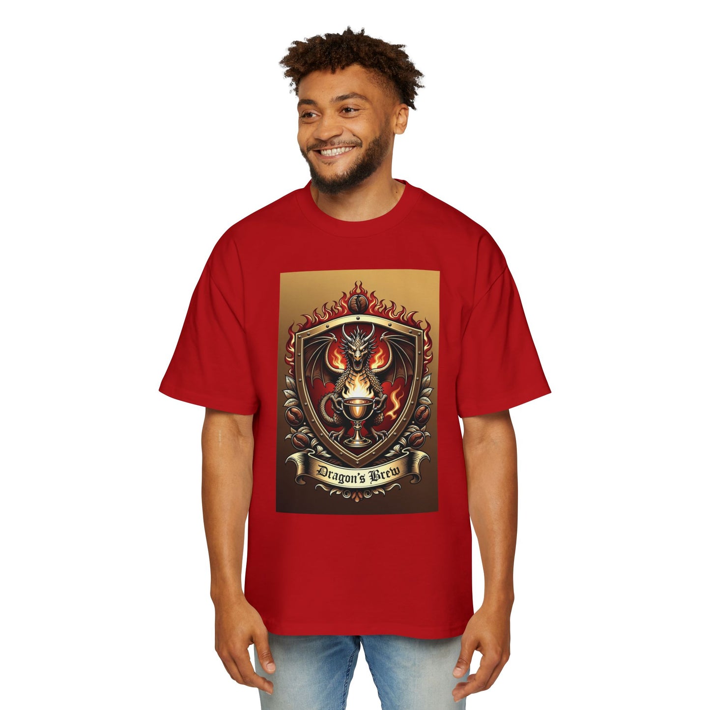 Dragons Brew Graphic Tee — “Dragon’s Brew” Medieval Fantasy Men’s T‑Shirt