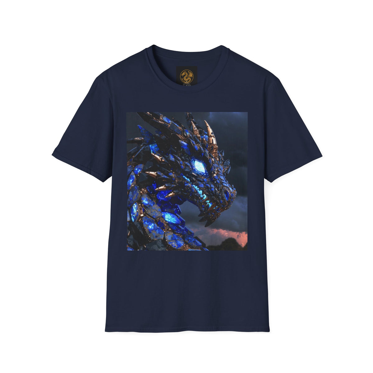 Blue Crystal Dragon T-Shirt — Mythical Fantasy Dragon Tee