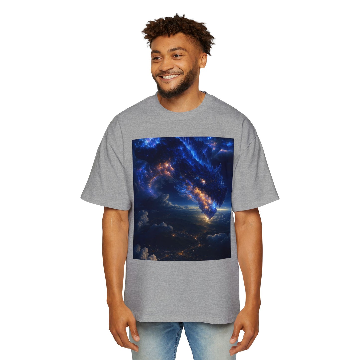 Men's Oversized Galaxy Tee, Comfortable Graphic T-Shirt, Casual Wear, Unique Gift for Space Lovers, Vintage Style, Unisex