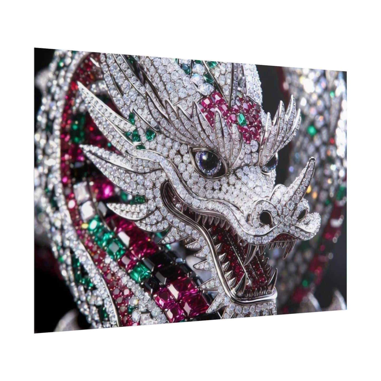 Dragon Jewel Poster — Luxury Gemstone Dragon Wall Art (Rolled Poster)