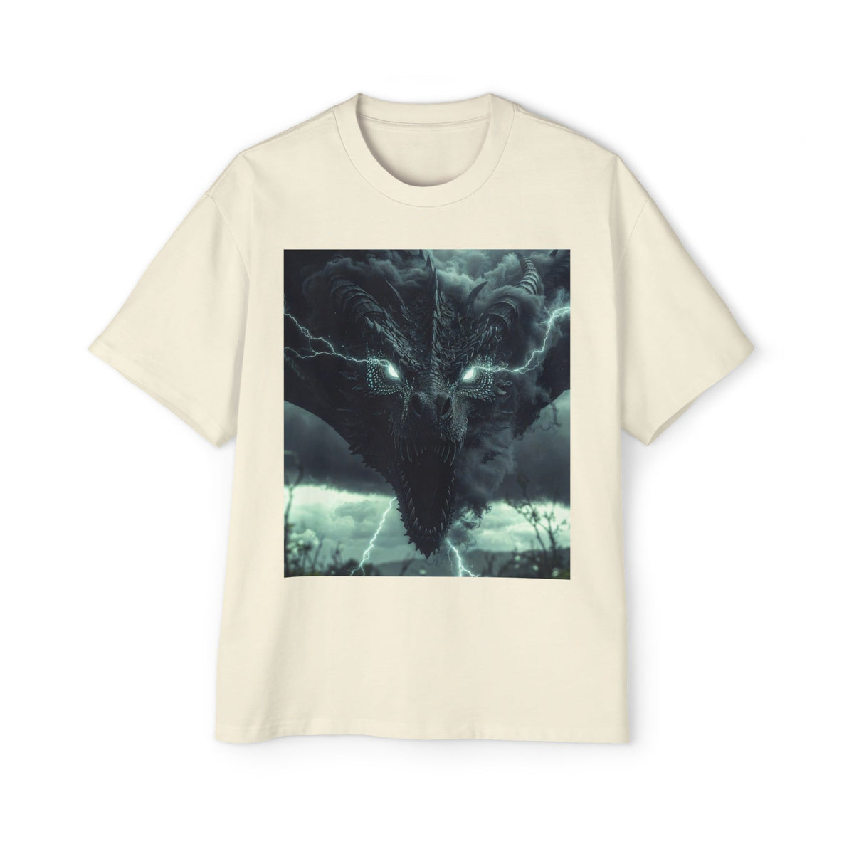 A Storm Dragon Graphic Tee — Dark Fantasy Oversized Men's T-Shirt