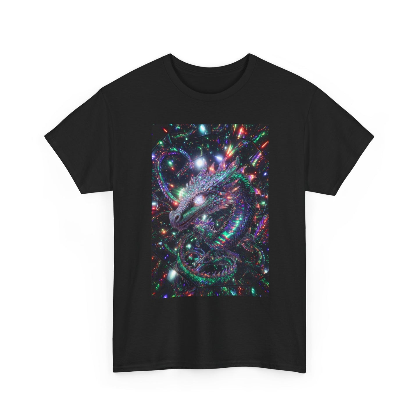 Cosmic Dragon T‑Shirt — Neon Galaxy Serpent Graphic Tee