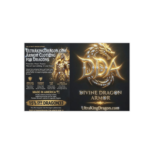 Dragon Armor Business Cards — 100 PC Promotional Cards with Golden Dragon Design
