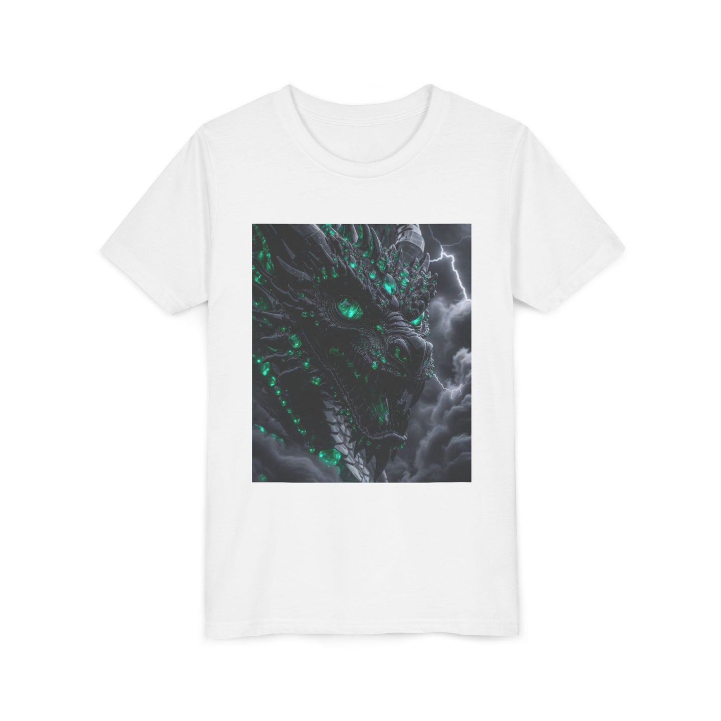 A Top selling Dragon Storm Youth Tee — Neon Green Dragon Illustration Graphic T-Shirt