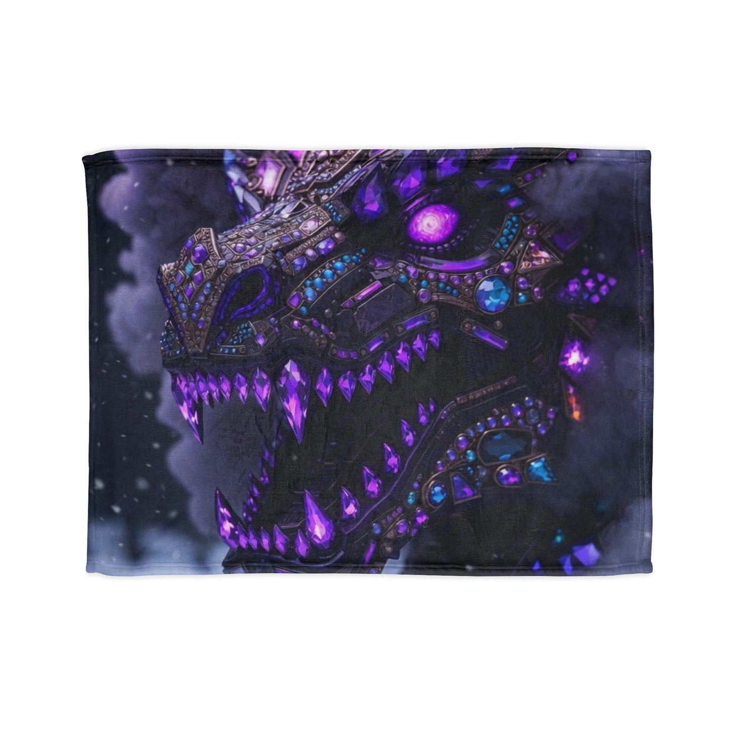 Mystic Dragon Plush Blanket — Purple Gem Dragon Fantasy Throw